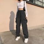The Unbranded Brand Women s Cargo Joggers Pants Multiple Pockets Saggy Size 26" / US 2 / IT 38 - 2 Thumbnail