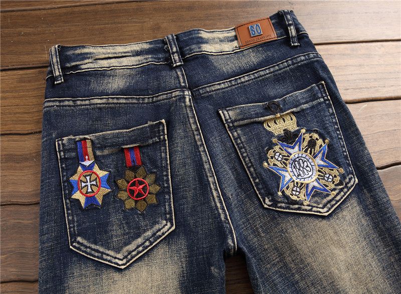 Designer × Japanese Brand Embroidered Hole Patch Stretch Jean Size US 34 / EU 50 - 3 Thumbnail