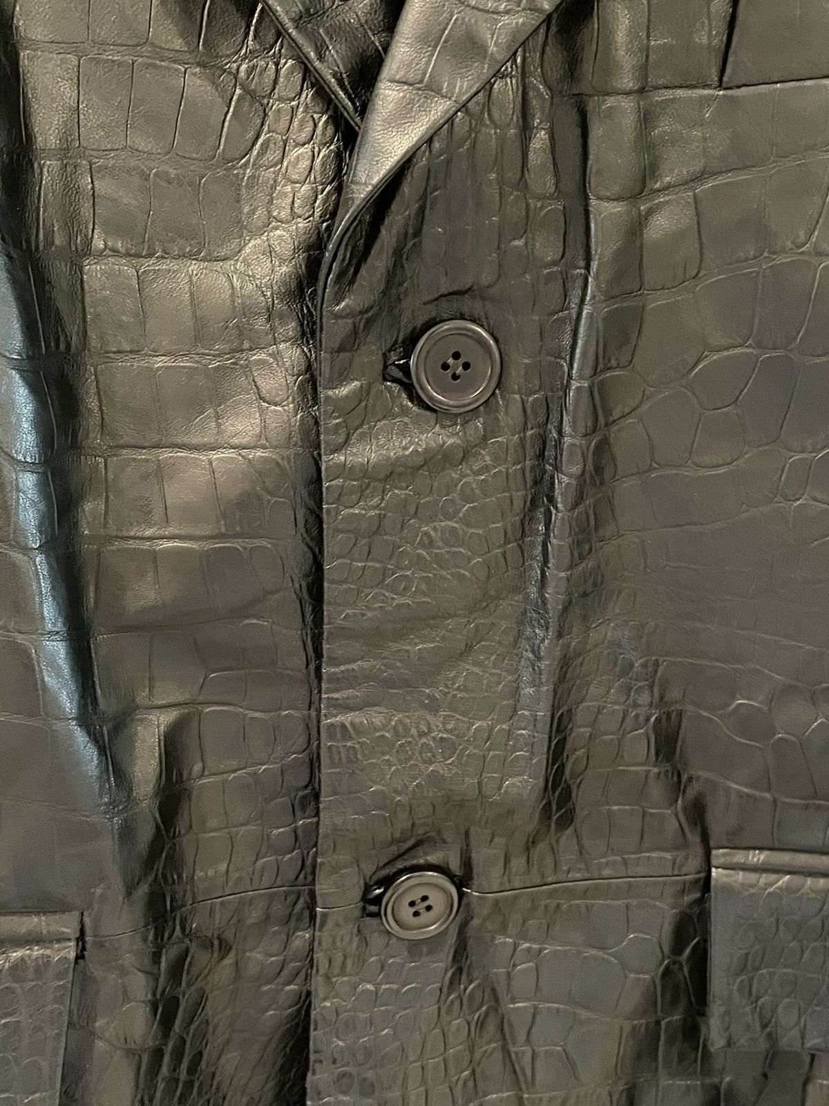 Sunflower Sunflower Croc Embossed Leather Blazer Size US L / EU 52-54 / 3 - 7 Thumbnail
