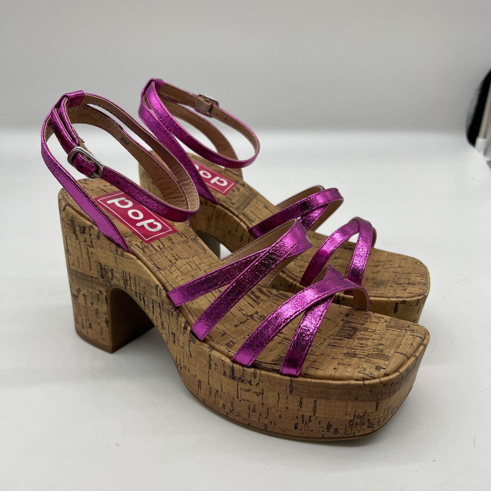 Other Pop Womens Kallie Heeled Sandals Pink Fuschia Multicolor Size US 8 / IT 38 - 4 Thumbnail