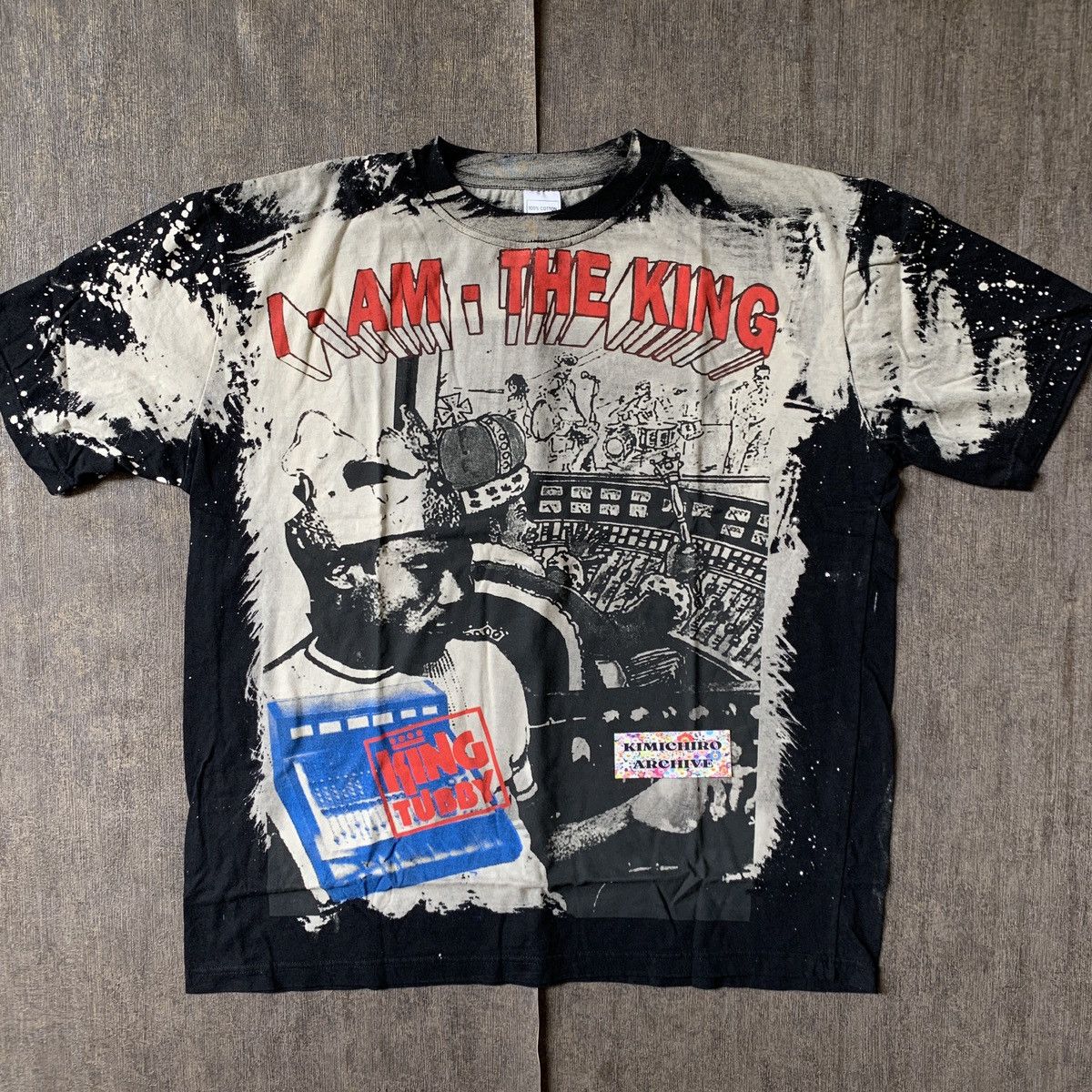 image of Band Tees x Rap Tees King Tubby X Mosquitohead Tshirt X Rap Tees X Reggae Dub Tee in Acid Wash Blac