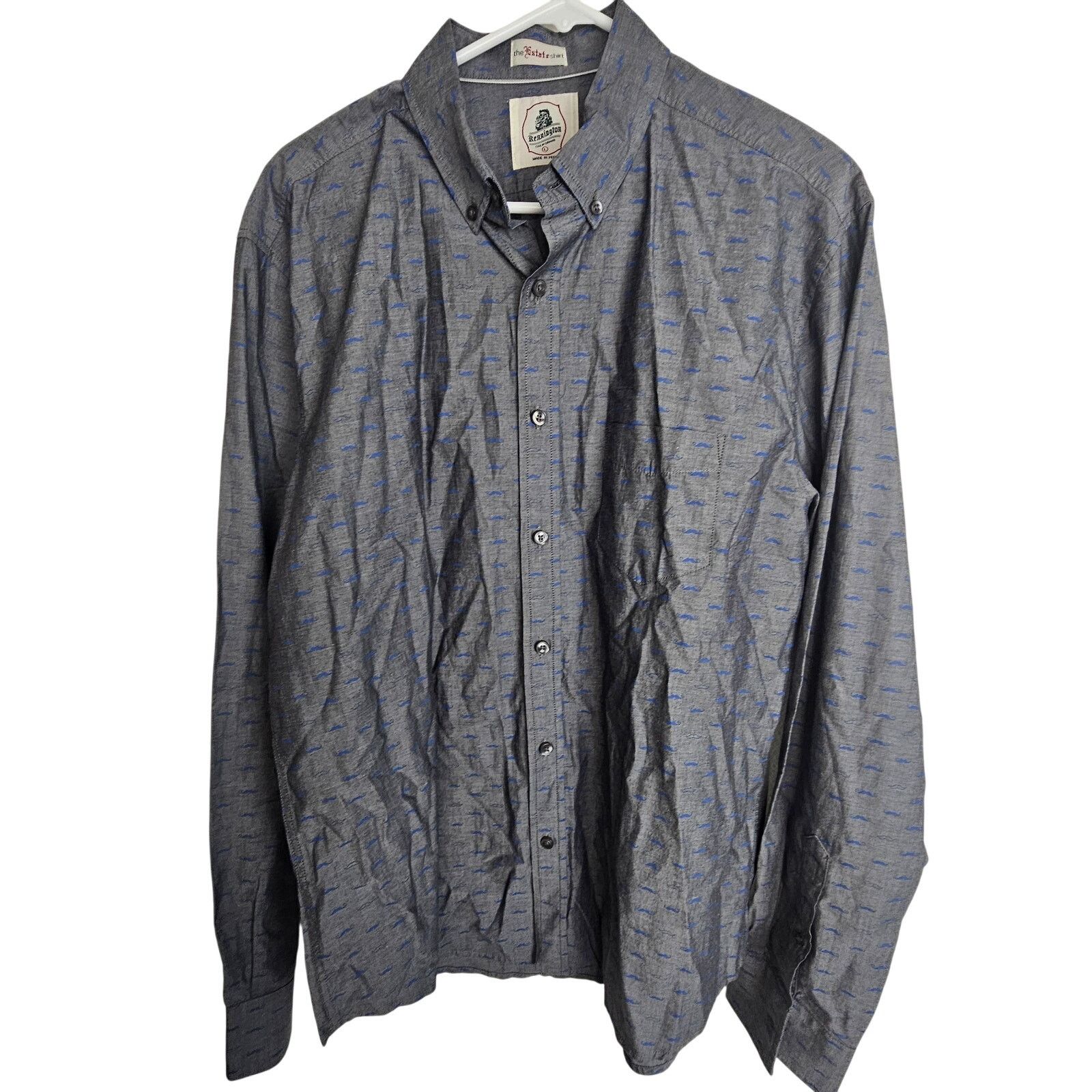 Kennington Ltd. Vintage Kennington Mens Mustache Print Button Shirt Size L Size US L / EU 52-54 / 3 - 1 Thumbnail