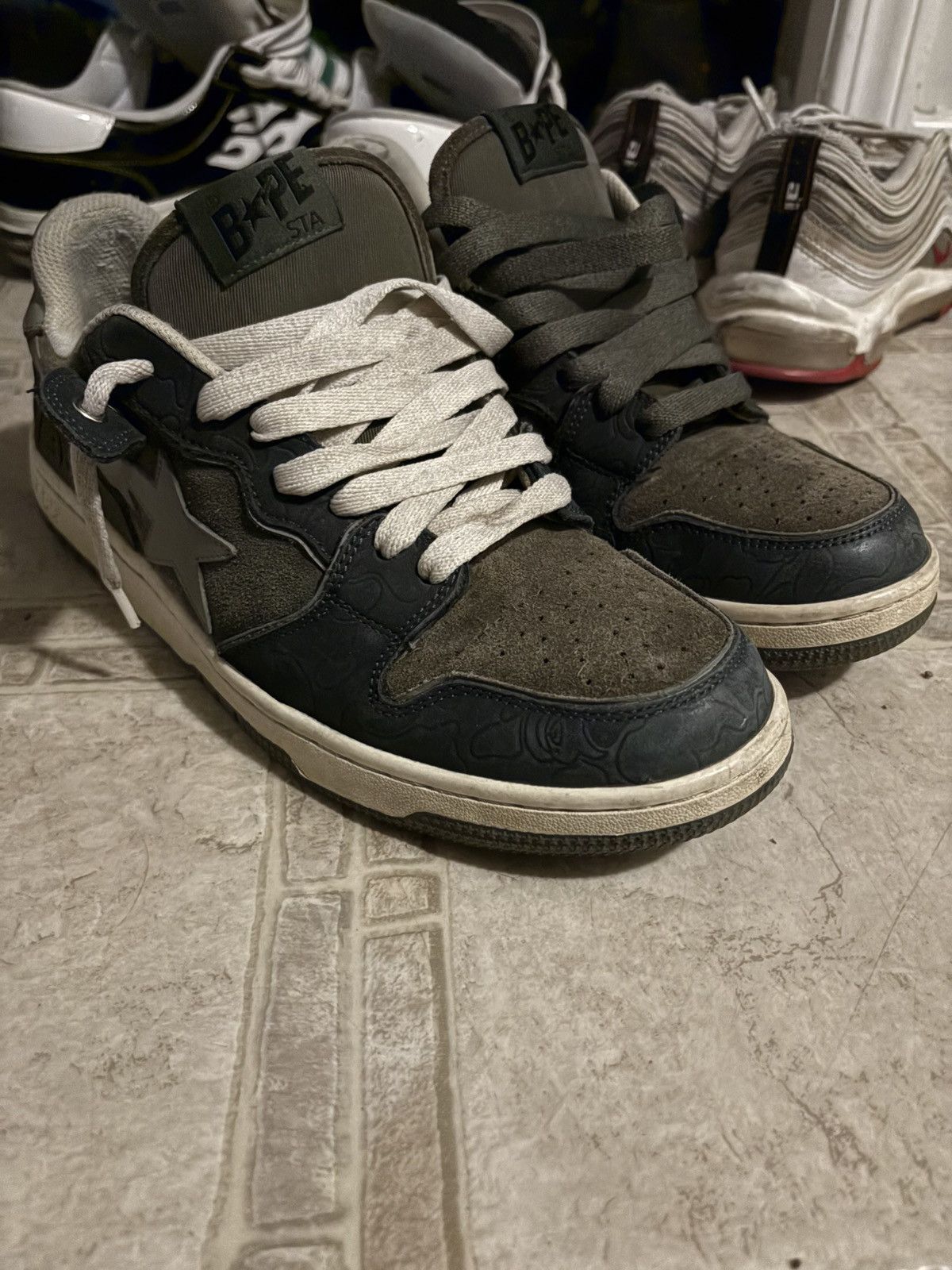 Bape Bape SK8 Sta, (army green / dark blue) Size US 11 / EU 44 - 3 Thumbnail