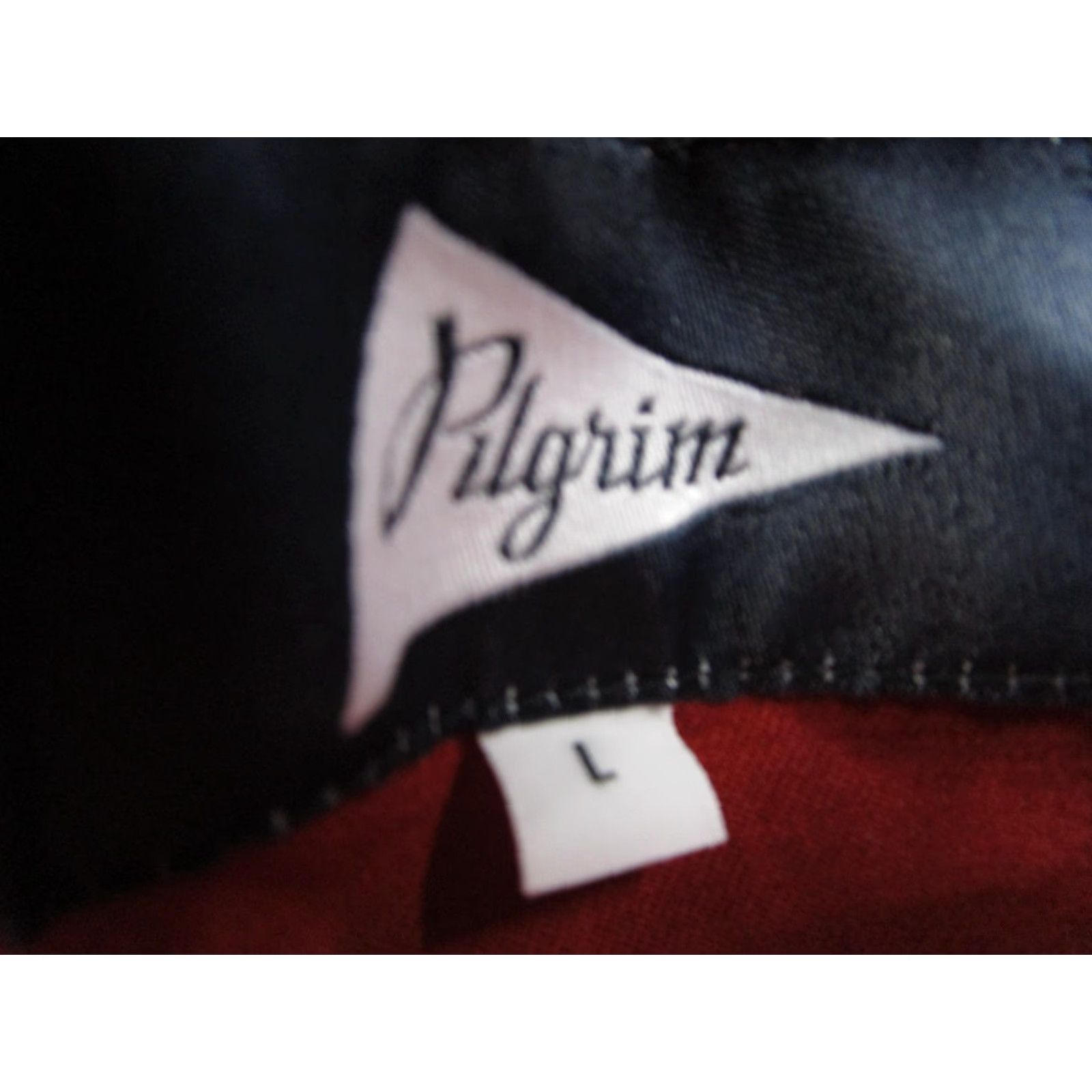 Vintage VINTAGE Pilgrim Surf Supply Jacket Mens Large Red Cotton Zip Front Band Collar Pockets Size US L / EU 52-54 / 3 - 3 Thumbnail