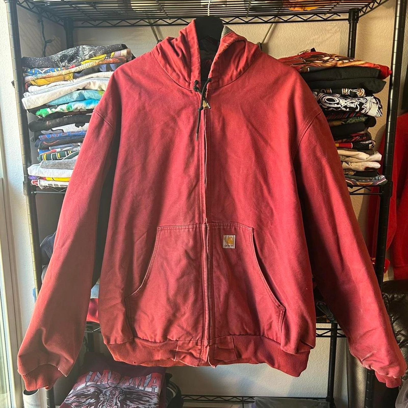 image of Vintage 2000S Carhartt Hooded Jacket in Red, Men's (Size XL)