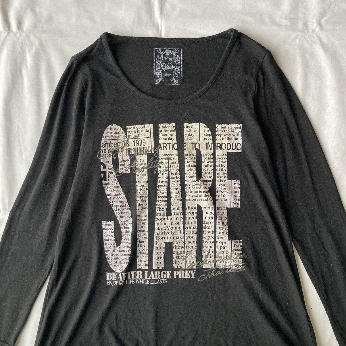 Japanese Brand × Vintage Japanese Y2K Gothic Grunge Style Stare Typography Tees Size US L / EU 52-54 / 3 - 6 Thumbnail