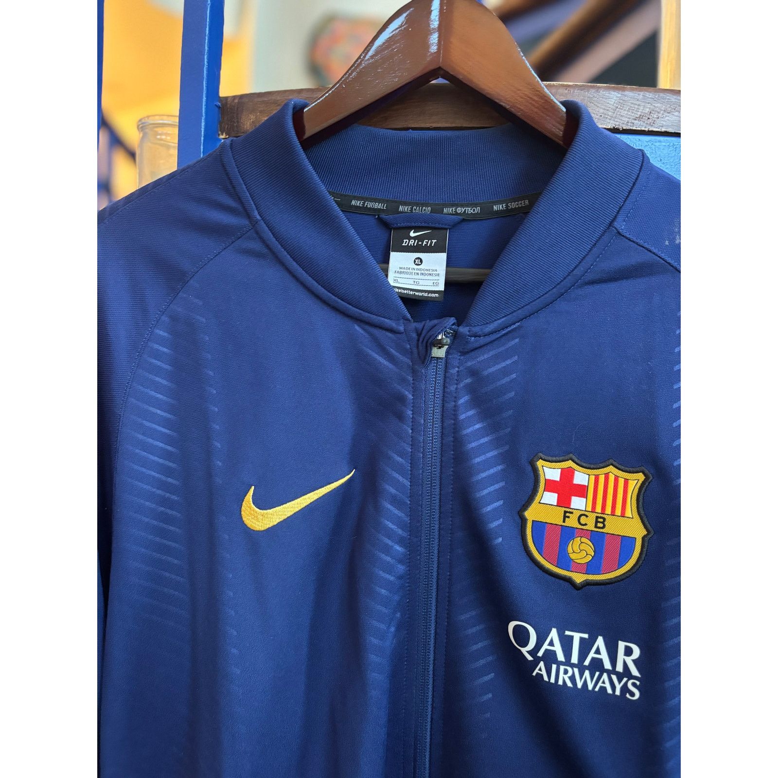 Nike FC Barcelona Nike Blue Dri-Fit Track Jacket Size XL Size US XL / EU 56 / 4 - 3 Thumbnail