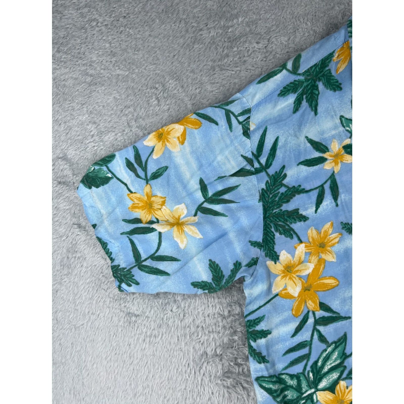 Paradise Paradise Blue Shirt Men 2XL Floral Hawaiian Button-Up Blue Green 100% Rayon All Seasons Lightweight Short Sleeve Casual Beach Pattern Vintage: No Size US XXL / EU 58 / 5 - 3 Thumbnail