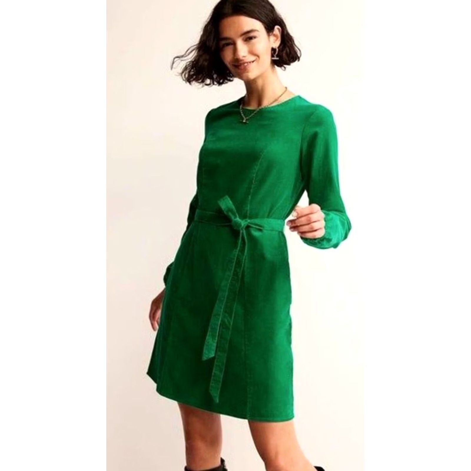 Boden Boden Harriet Cord Dress US 6R NWT Spruce Green Black Vine Print Cottagecore Size M / US 6-8 / IT 42-44 - 2 Thumbnail