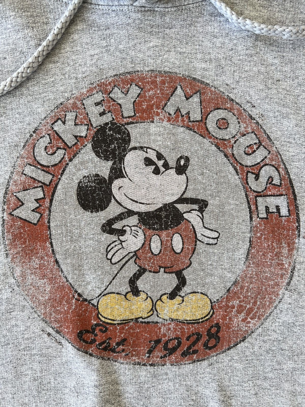 Disney × Vintage 2010s Disney Park Grey Mickey Mouse “Est. 1928” Hoodie Size S / US 4 / IT 40 - 4 Thumbnail