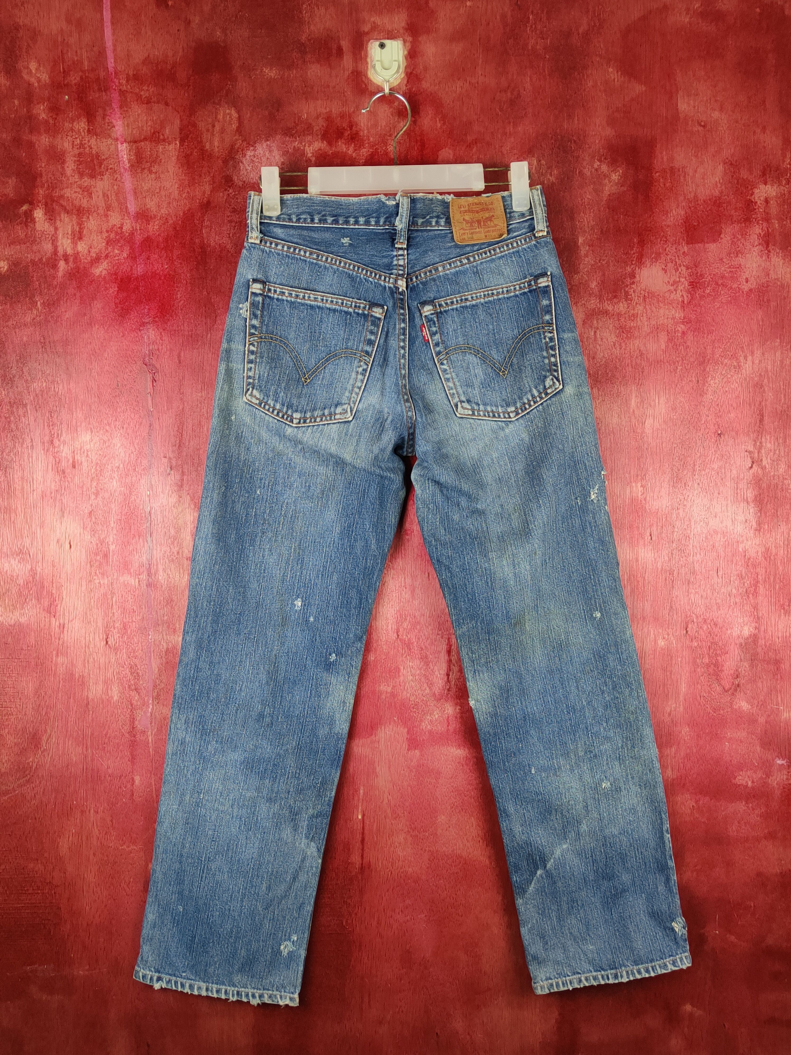 Levi's 502 Levi's vintage faded Blue distressed ripped Denim #S1412 Size US 28 / EU 44 - 8 Thumbnail