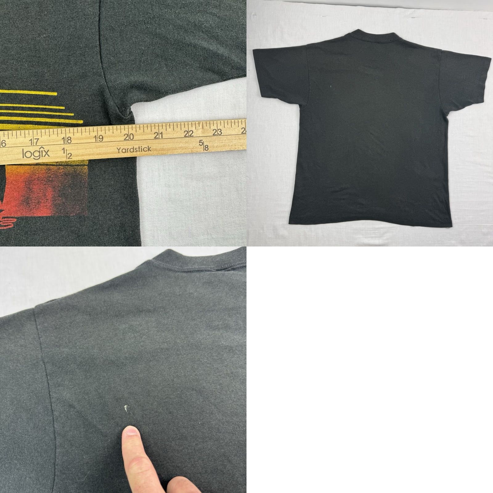 TEE JAYS VINTAGE Tee Jays Monterey Bay Beach T-Shirt Adult Large Black Graphic Print 80s Surf California Mens Size US L / EU 52-54 / 3 - 8 Thumbnail