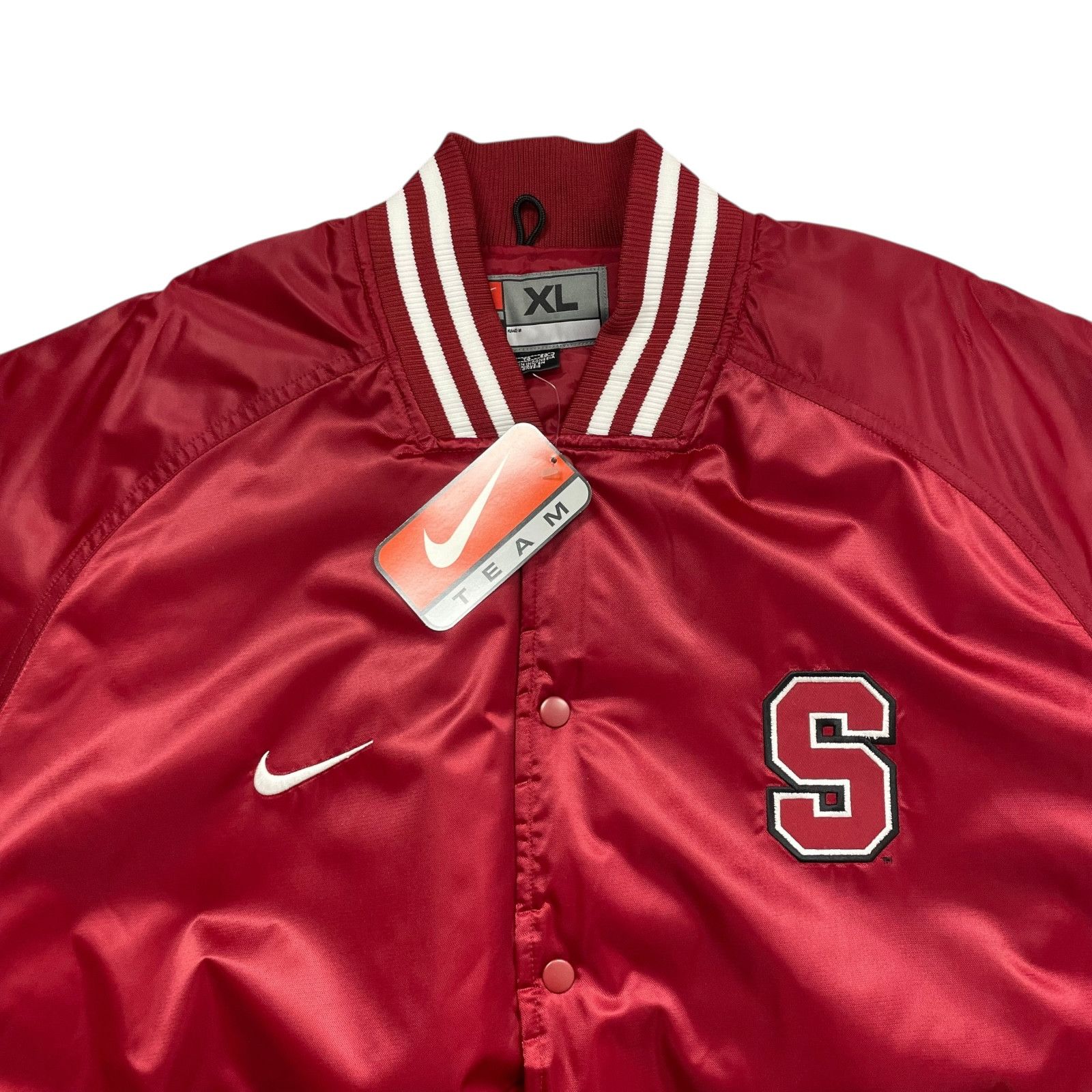 NCAA VTG 00s STANFORD CARDINAL NIKE TEAM SATIN BOMBER JACKET XL Size US XL / EU 56 / 4 - 4 Thumbnail