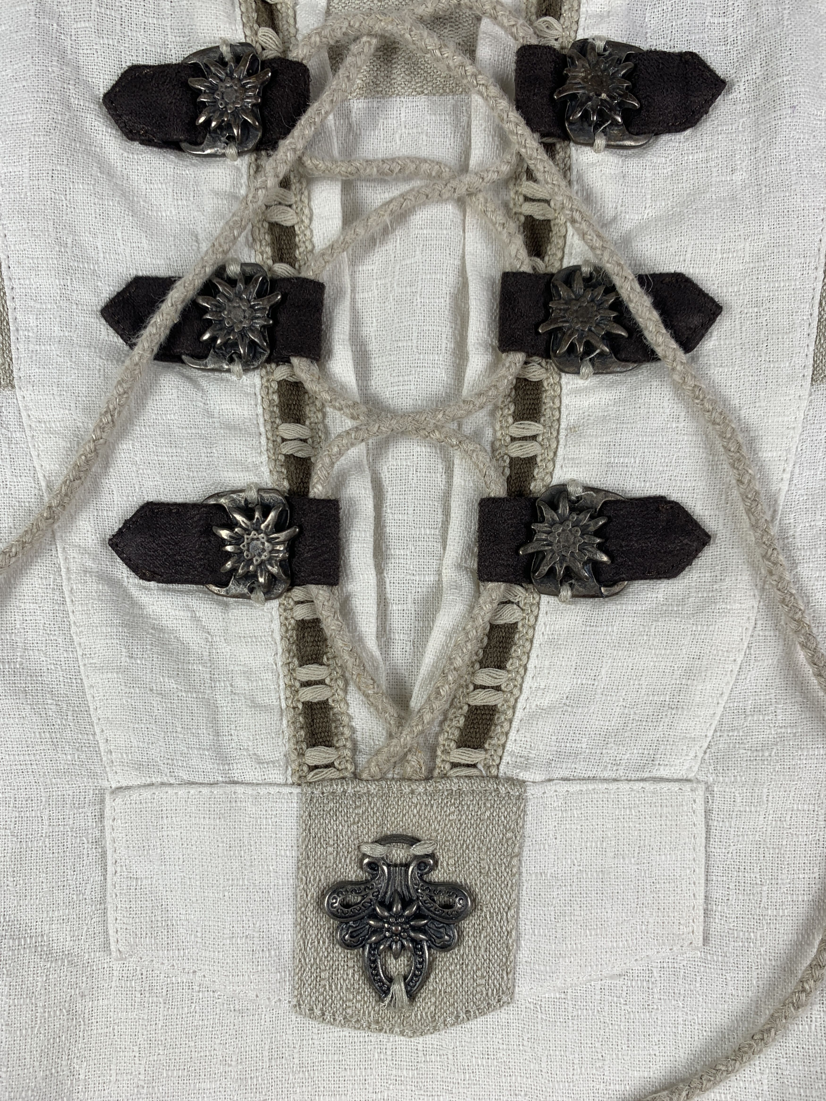 Japanese Brand Trachten White Bohemian Lace Shirt (M) Size US M / EU 48-50 / 2 - 3 Thumbnail