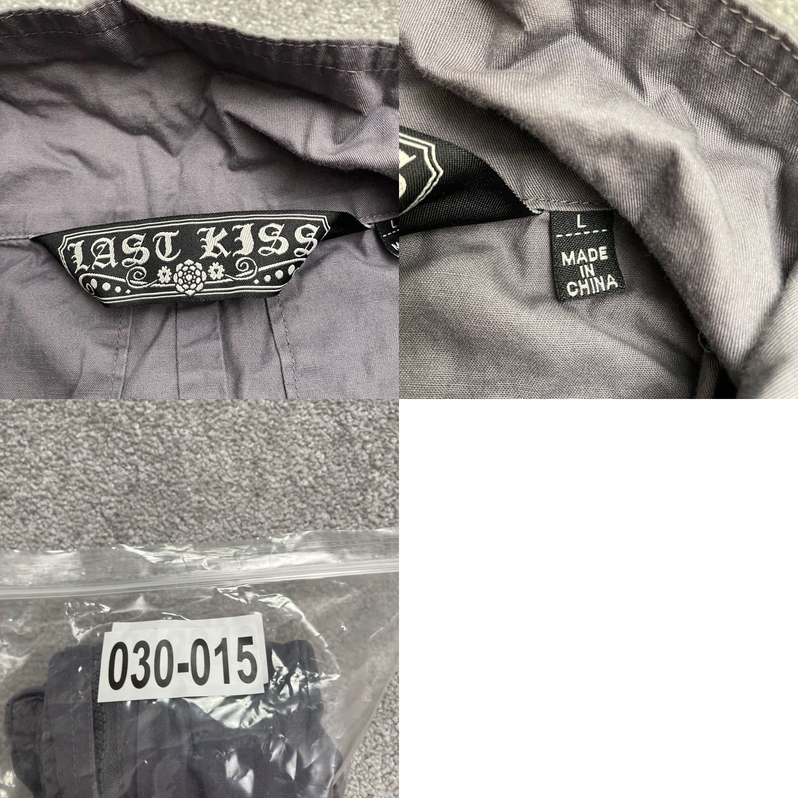 Vintage LAST KISS Jacket Womens L Gray Full Zip Belted Pockets Short Sleeve Casual Mid-Length All Seasons Size 36" / US 14 / IT 50 - 8 Thumbnail