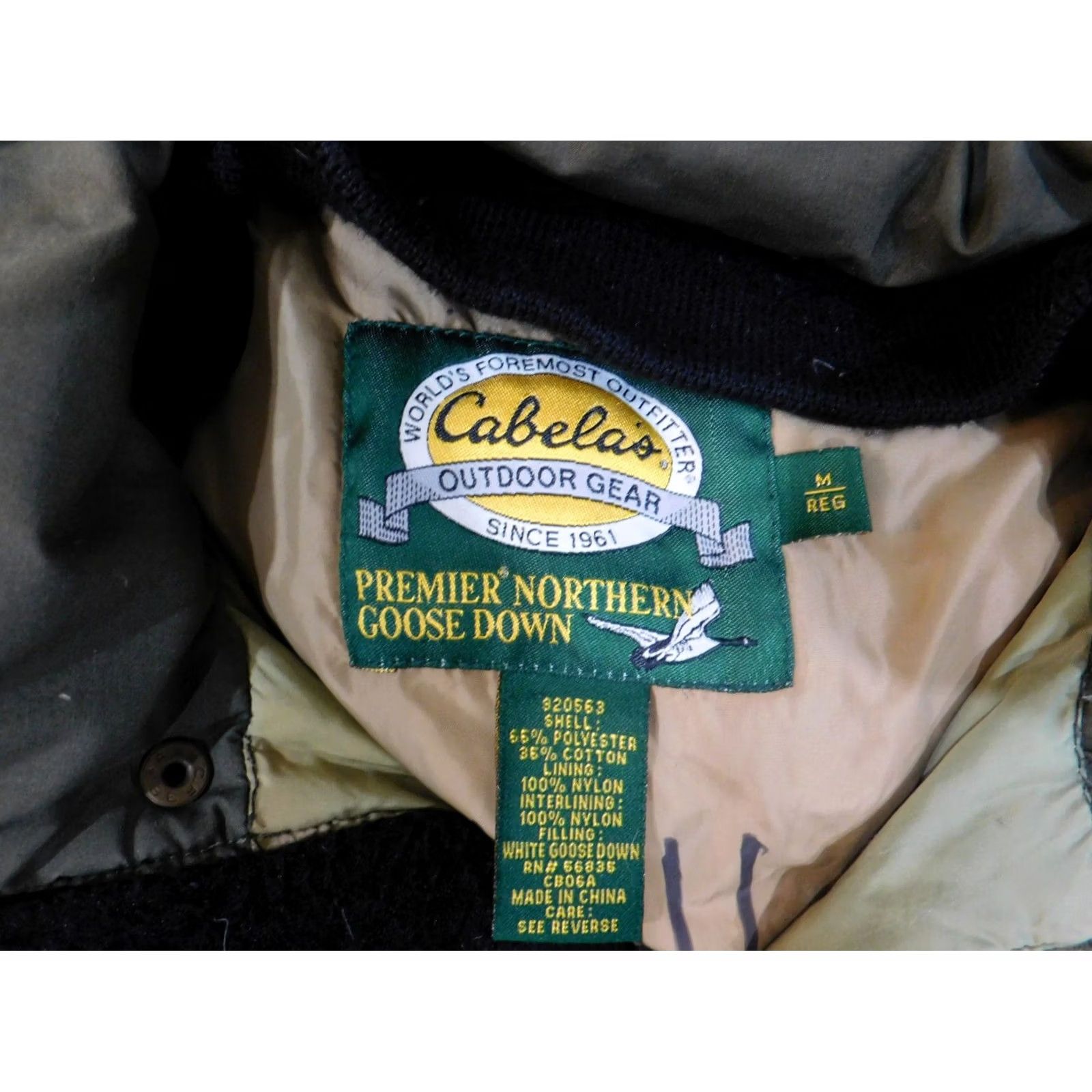 Vintage Cabela's Jacket Men M Green Parka Down Insulation Removable Hood Logo Canvas Zip Mid-Length Casual Winter Fall Size US M / EU 48-50 / 2 - 7 Thumbnail