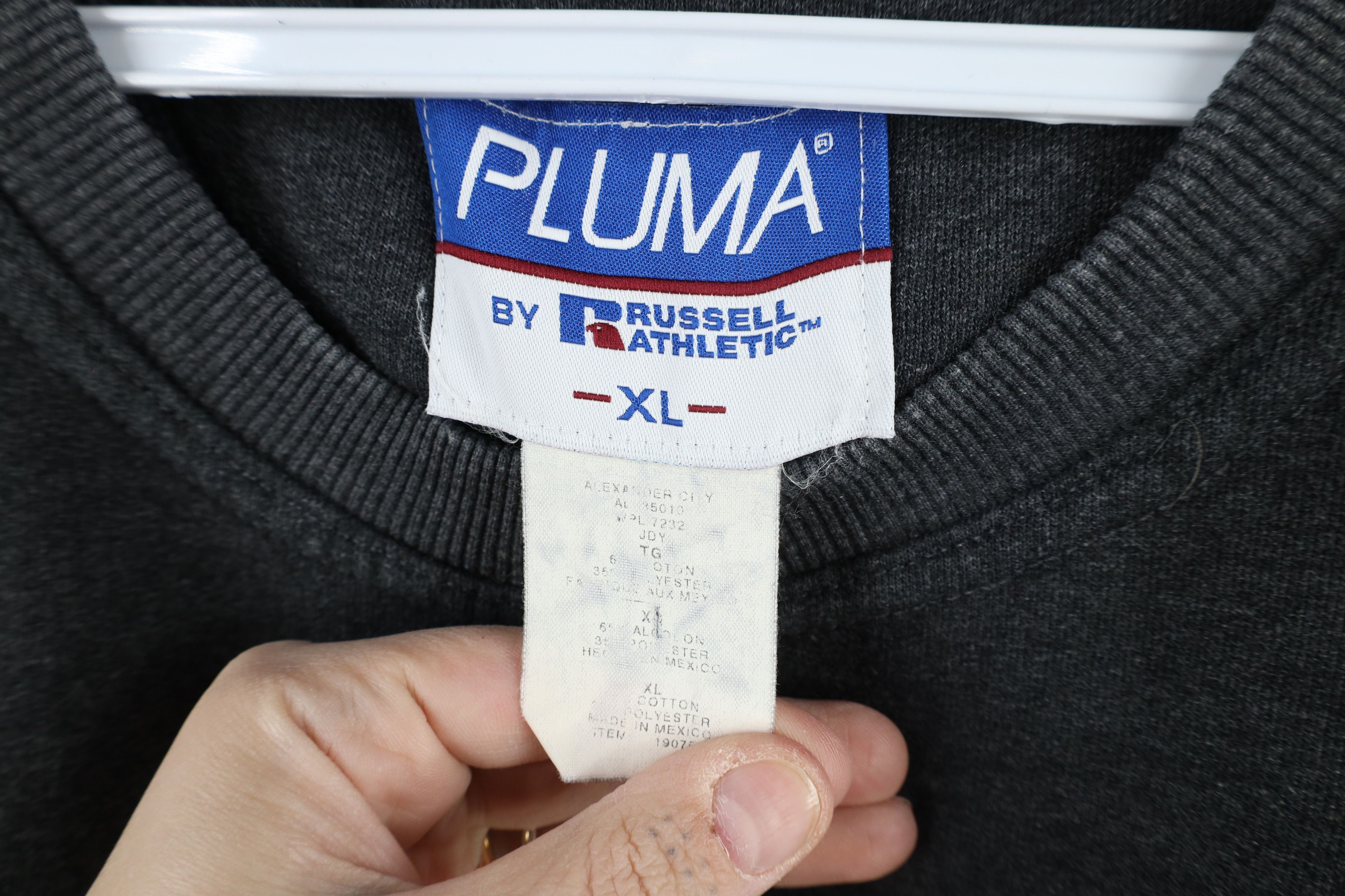 Russell Athletic × Vintage Vintage 90s Russell Athletic Heavy Sweatshirt Charcoal Gray Size US XL / EU 56 / 4 - 6 Thumbnail