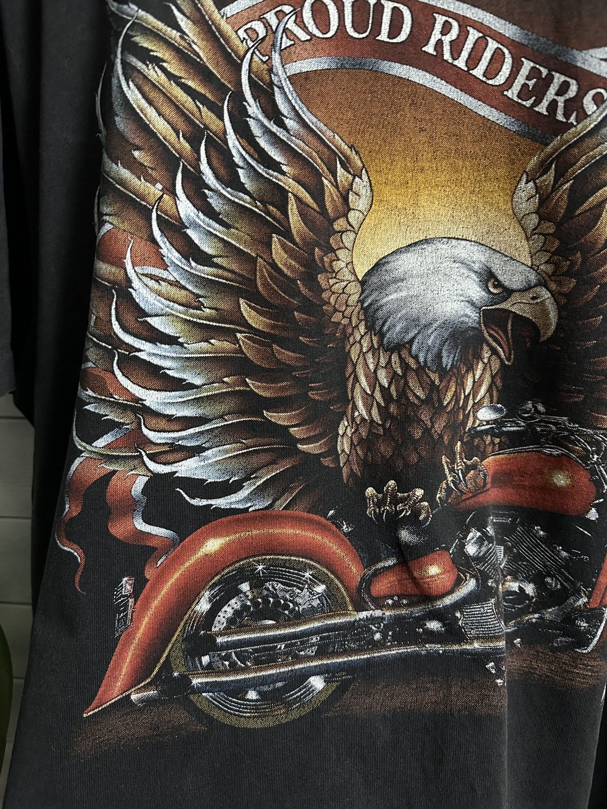 Other Rare Vintage T-Shirt Proud Riders Eagle and Motorcycle Size US XL / EU 56 / 4 - 4 Thumbnail