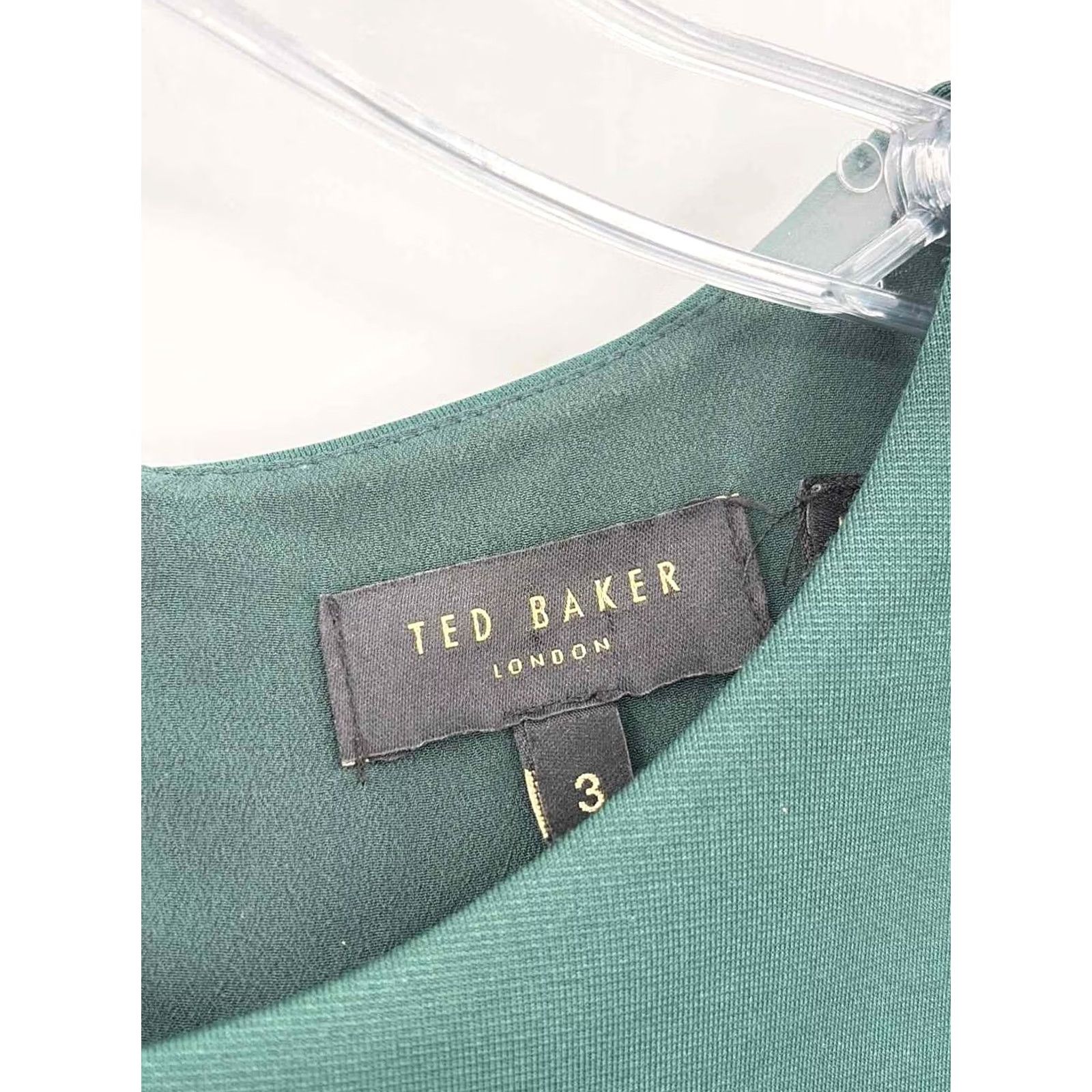 Ted Baker Ted Baker Midi Dress Size 3/8 Green Short Sleeve Pre-Owned Size 26" / US 2 / IT 38 - 3 Thumbnail