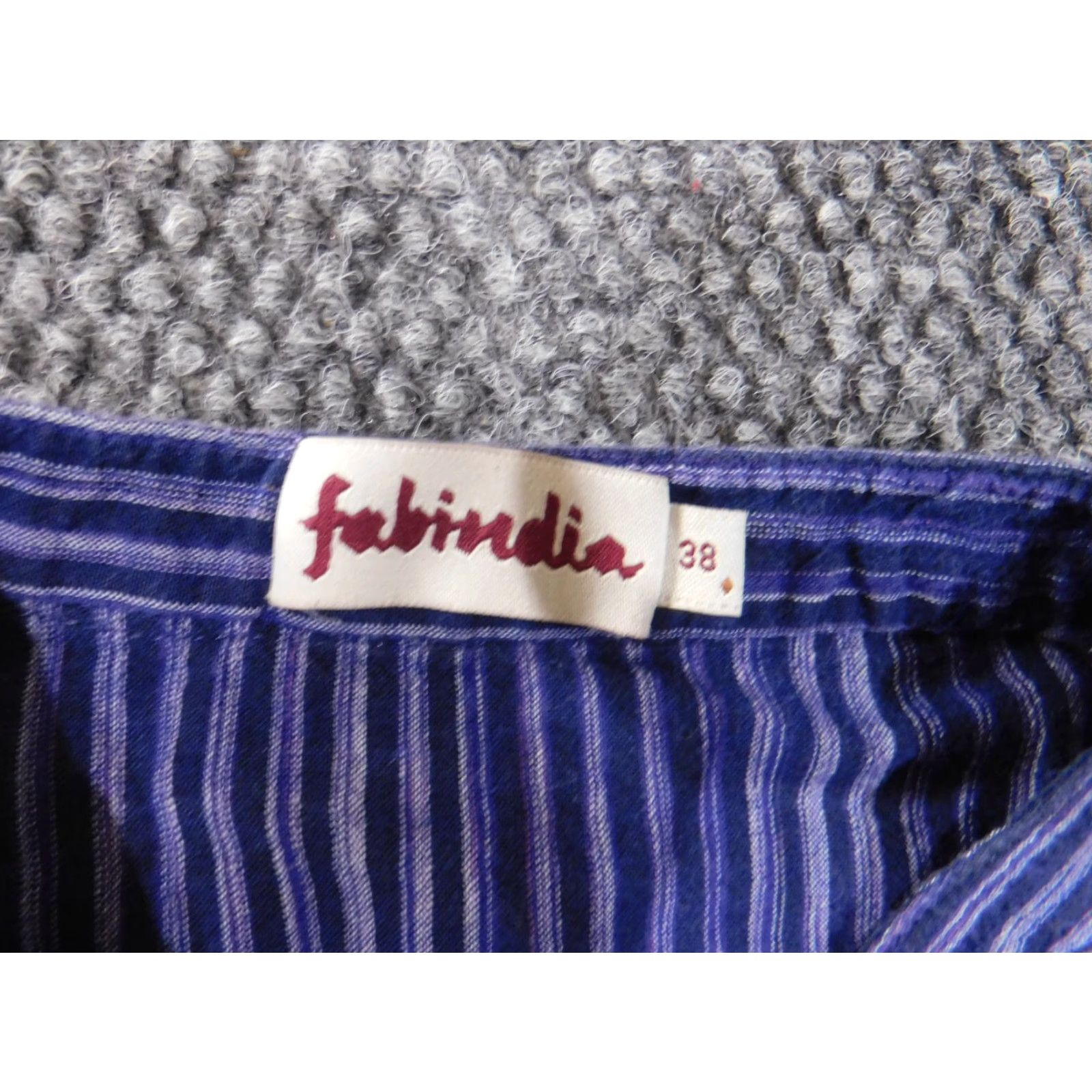 Vintage Fabindia Shirt Mens 38 Purple Cotton Button-Up Short Sleeve Collared Casual Regular Knit Size US M / EU 48-50 / 2 - 4 Thumbnail