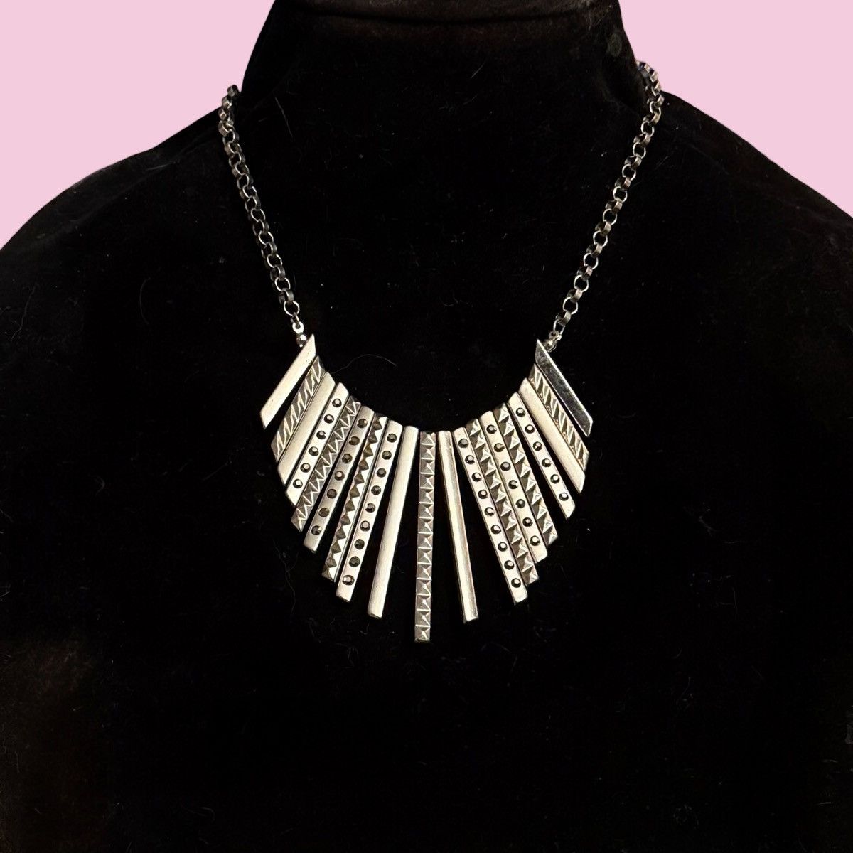 Express Express silver tone reversible spike fringe necklace Size ONE SIZE - 1 Thumbnail