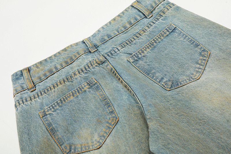 Vintage American-style washed gradient tie-dye jeans for men Size US 32 / EU 48 - 5 Thumbnail