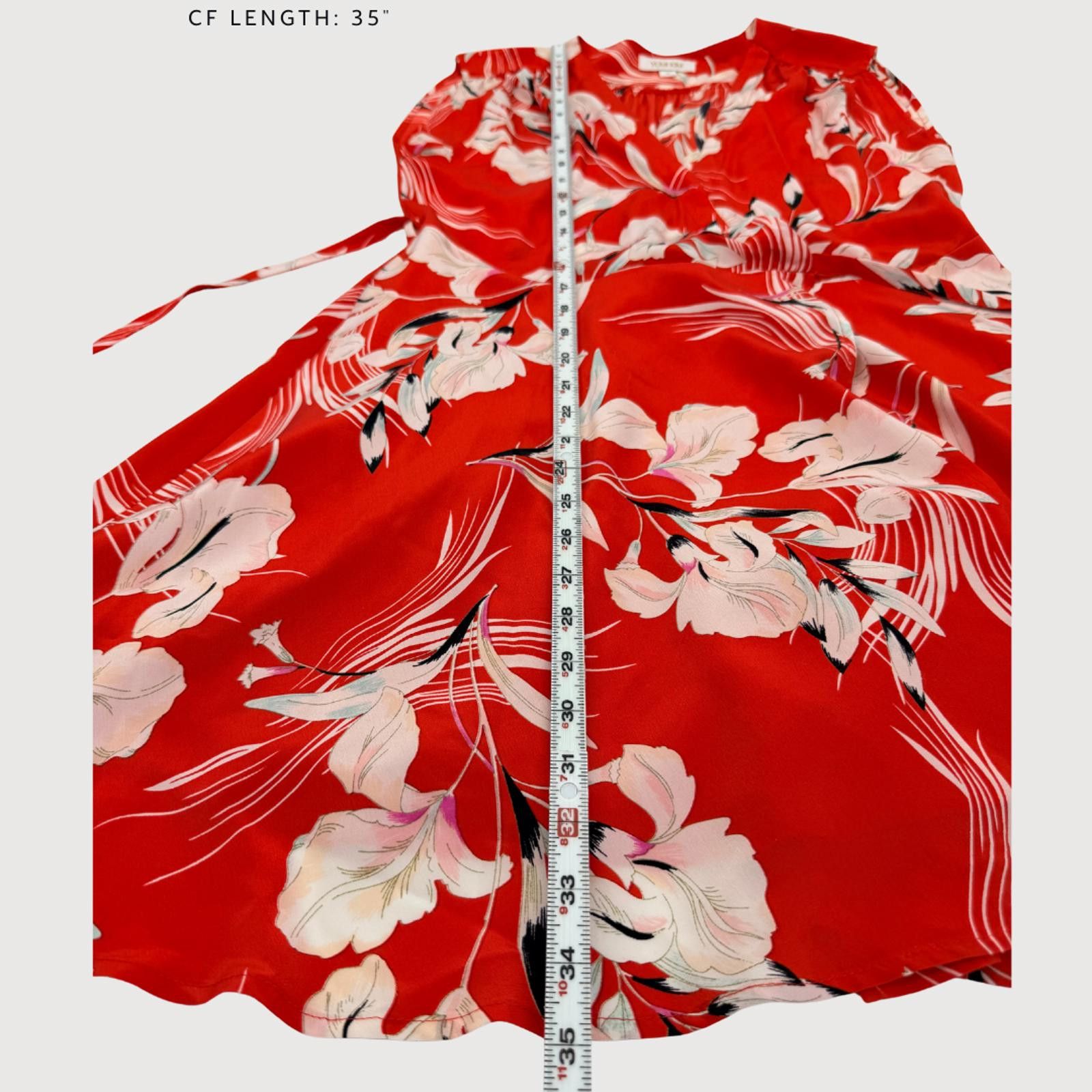 Other Yumi Kim Silk Wrap Dress Red Floral Mini M Romantic Size 32" / US 10 / IT 46 - 9 Thumbnail
