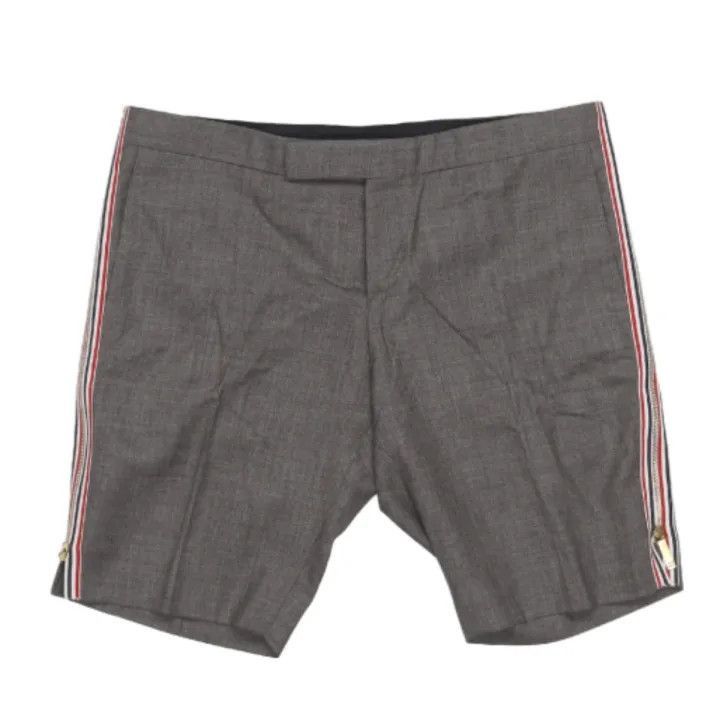 Thom Browne Thom Browne Gray Striped Zipper Shorts -2507 Size US 27 - 6 Thumbnail
