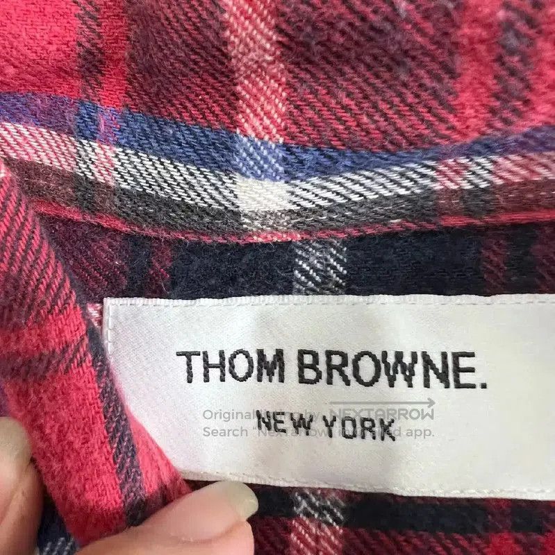 Thom Browne Thom Browne Red Plaid Cotton Shirt for Men . Size US M / EU 48-50 / 2 - 3 Thumbnail