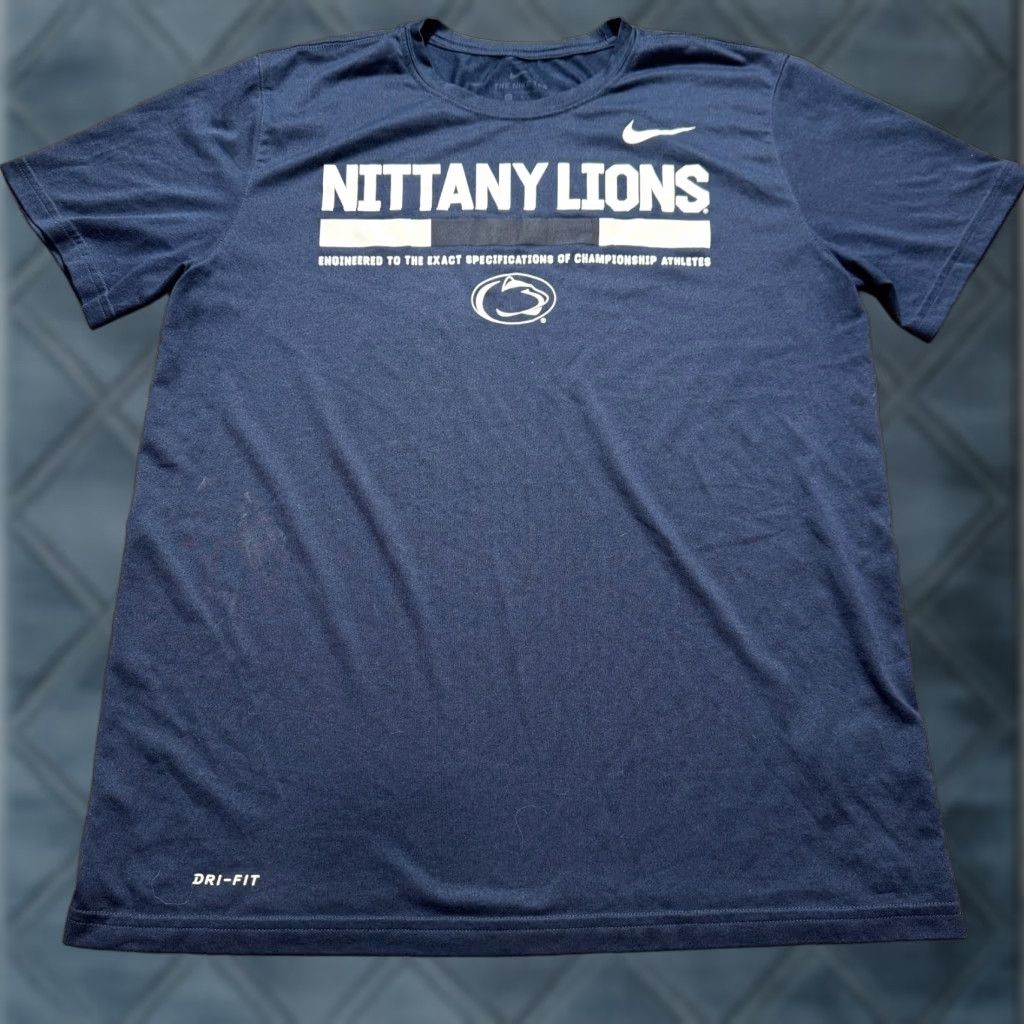Nike Nike Shirt Mens Large Blue Penn Nittany Lions Dri-Fit Logo Tee Football Casual Size US L / EU 52-54 / 3 - 1 Thumbnail