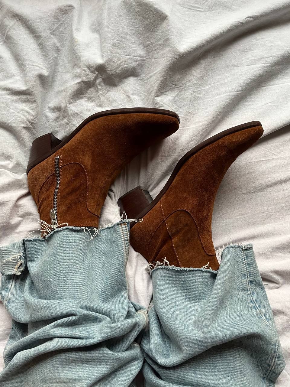 Other Wonders vintage women's brown suede ankle boots on heel Size US 10 / IT 40 - 3 Thumbnail