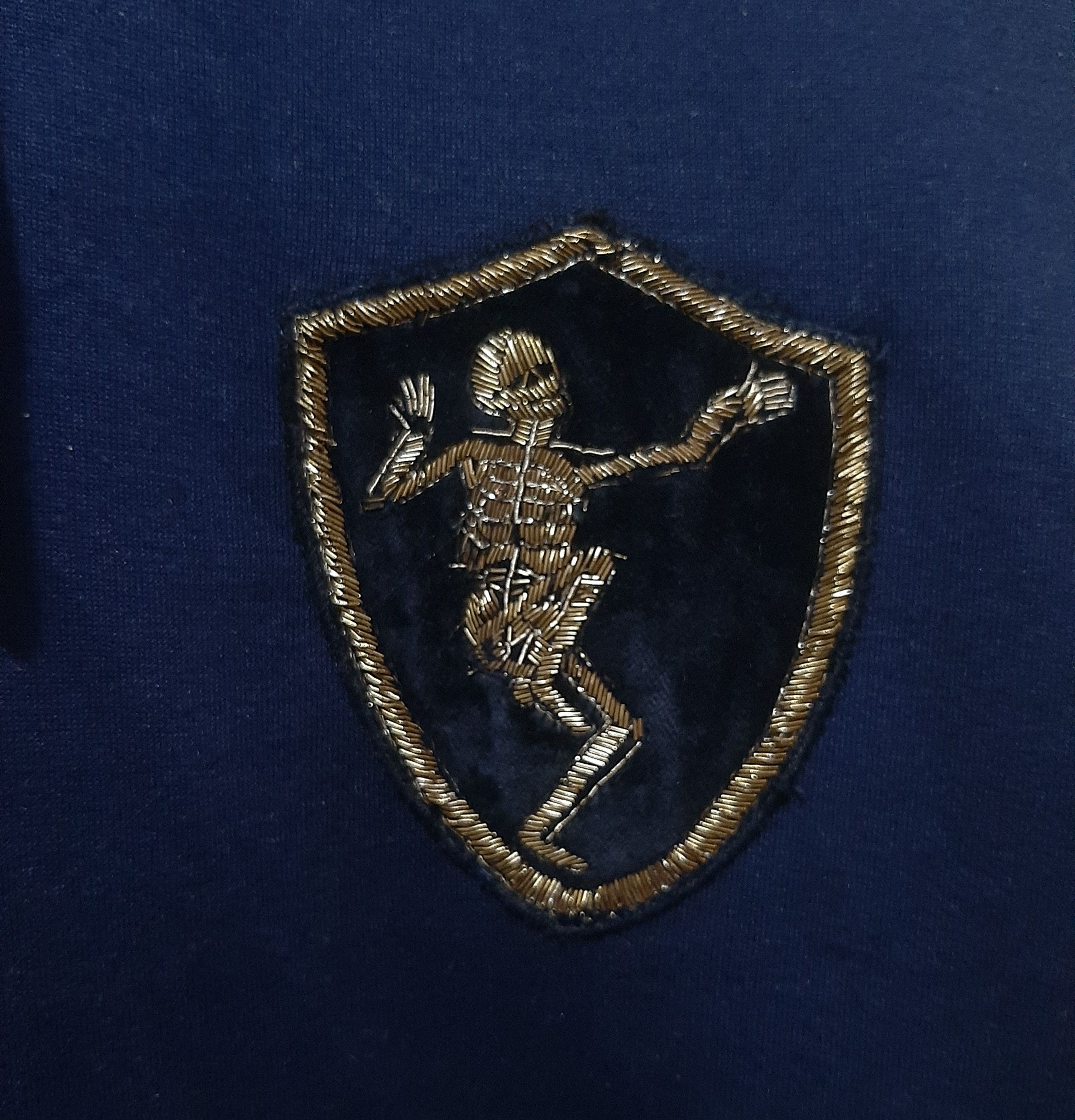 Alexander McQueen Alexander McQueen Navy Dancing Skeleton Crest Hoodie Size US M / EU 48-50 / 2 - 6 Thumbnail