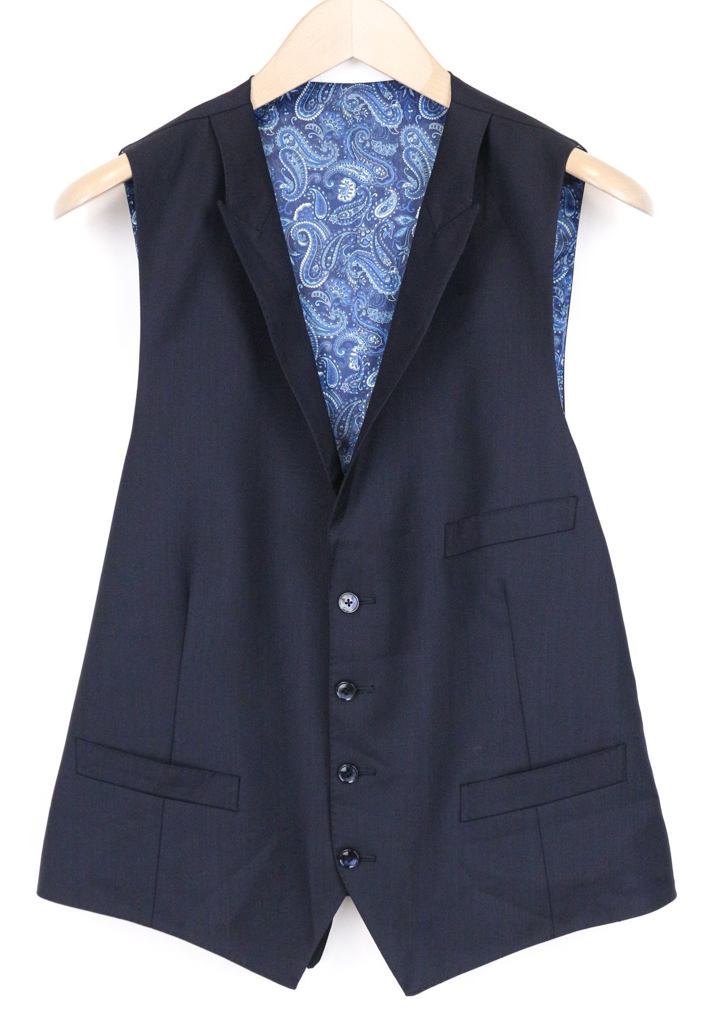 Suitsupply FERRARA UK40R Dark Blue Wool 2 Piece Suit 75378 Size 40R - 2 Thumbnail