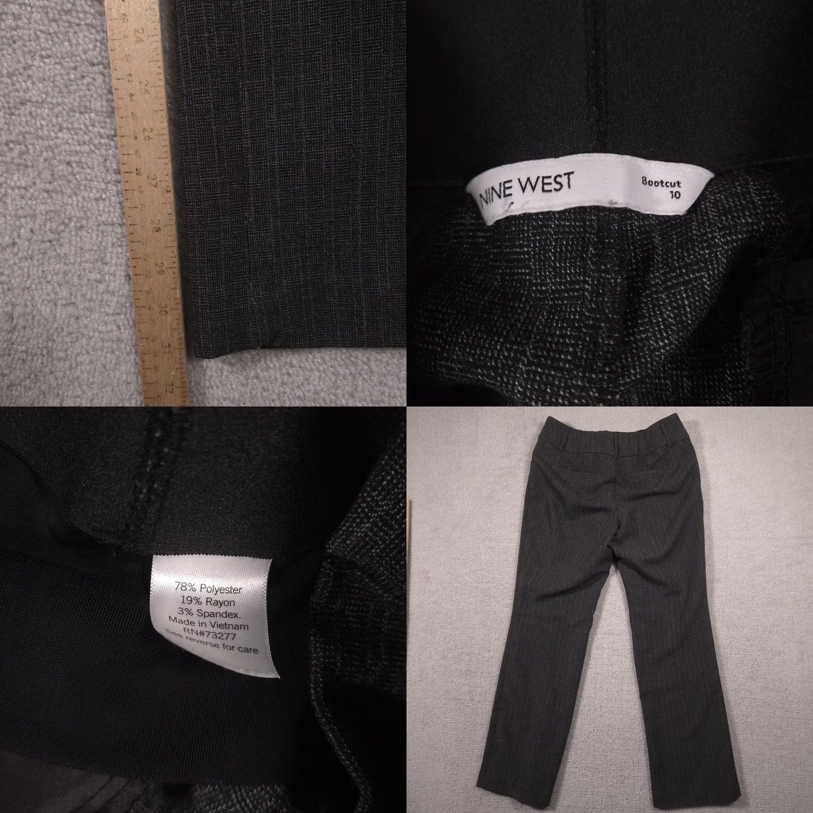 Nine West Nine West Dress Pants Womens 10 Gray Pinstripe Bootcut Twill Stretch Work Career Pant Dress Pants Size 32" / US 10 / IT 46 - 8 Thumbnail