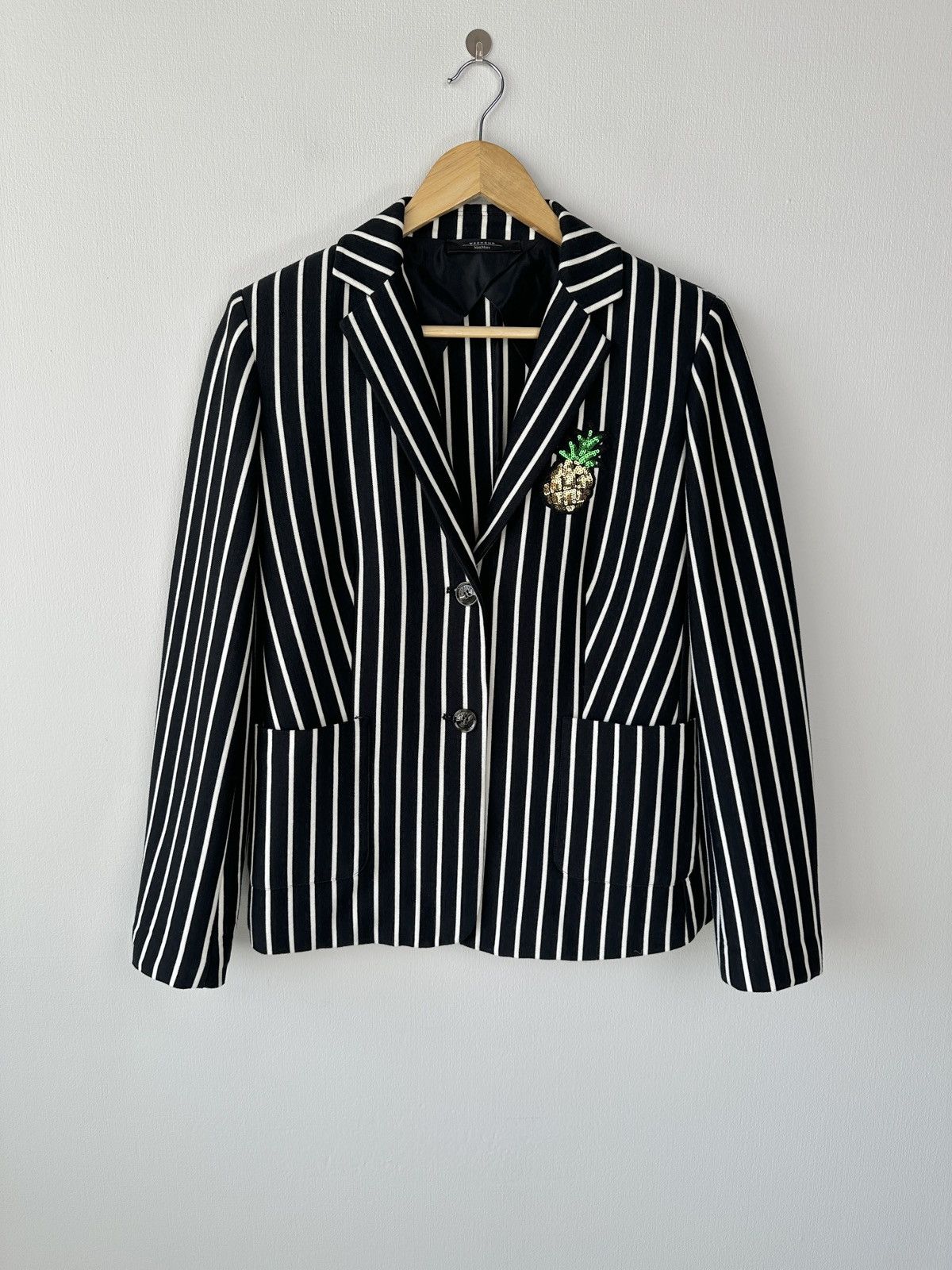 Weekend Max Mara Weekend Max Mara Striped Cotton Sport Coat Blazer Jacket Size L / US 10 / IT 46 - 1 Thumbnail