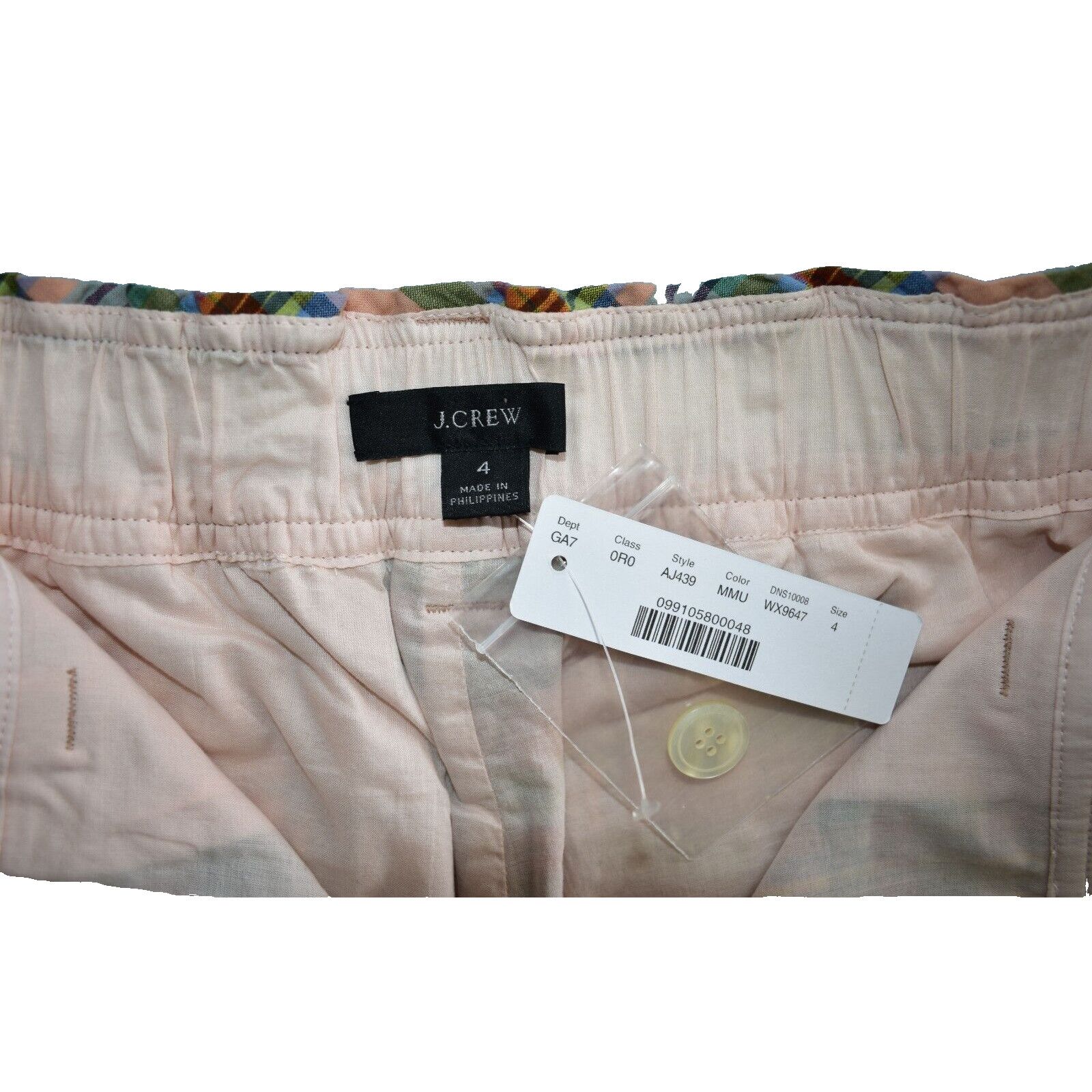 J.Crew A8 NWT J CREW Cotton Multicolor Plaid Pants AJ439 Size 4 Size 27" / US 4 / IT 40 - 5 Thumbnail