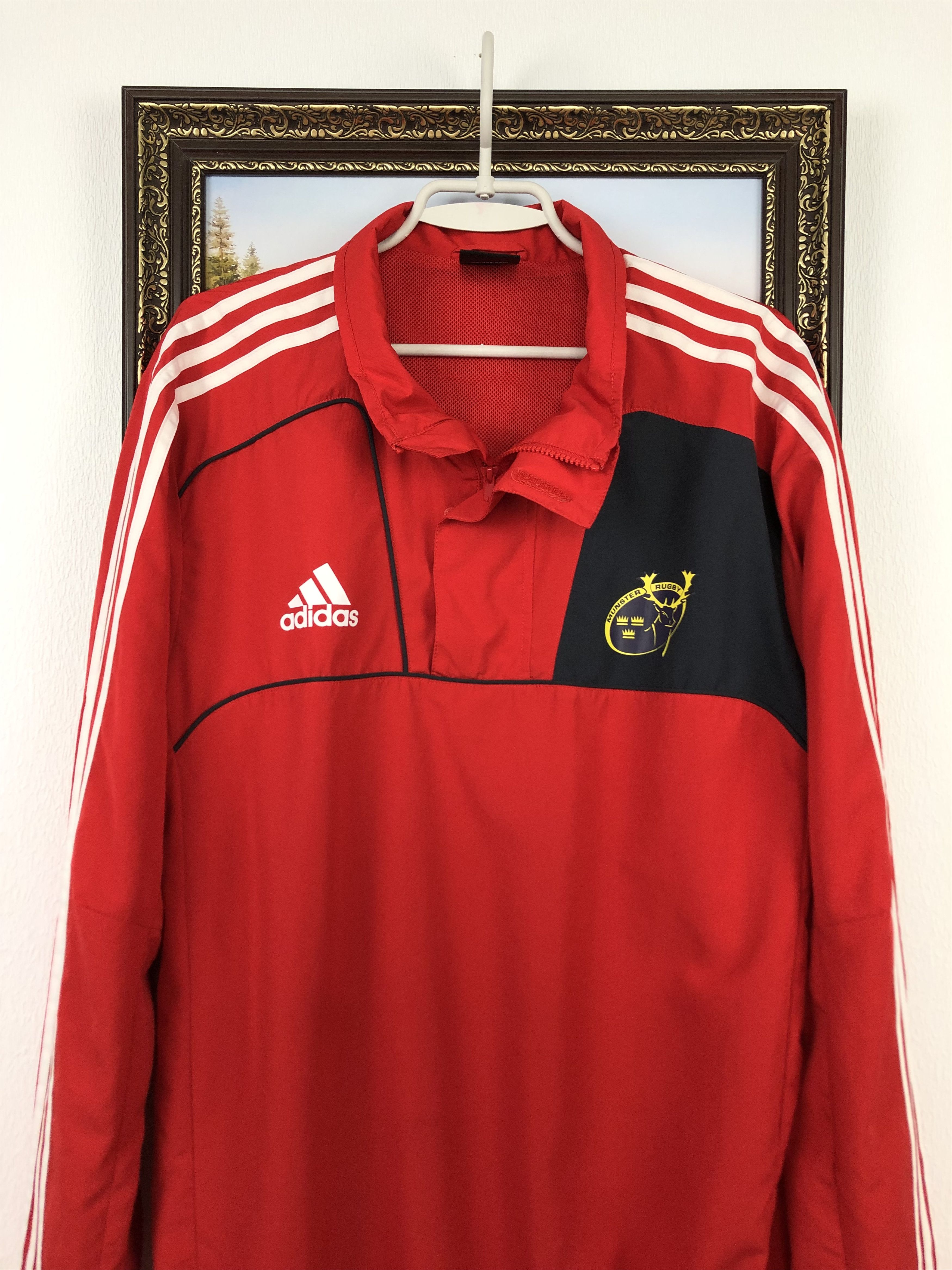 Adidas Vintage Munster Rugby Adidas Jacket Track Top Rare Red Size US L / EU 52-54 / 3 - 2 Thumbnail
