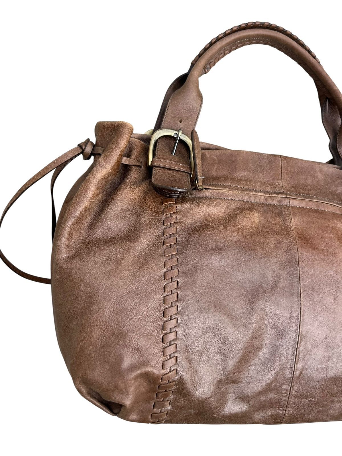 Leather Vintage Sazaby Japan Scratches Patina Leather Shoulder Bag Size ONE SIZE - 9 Thumbnail