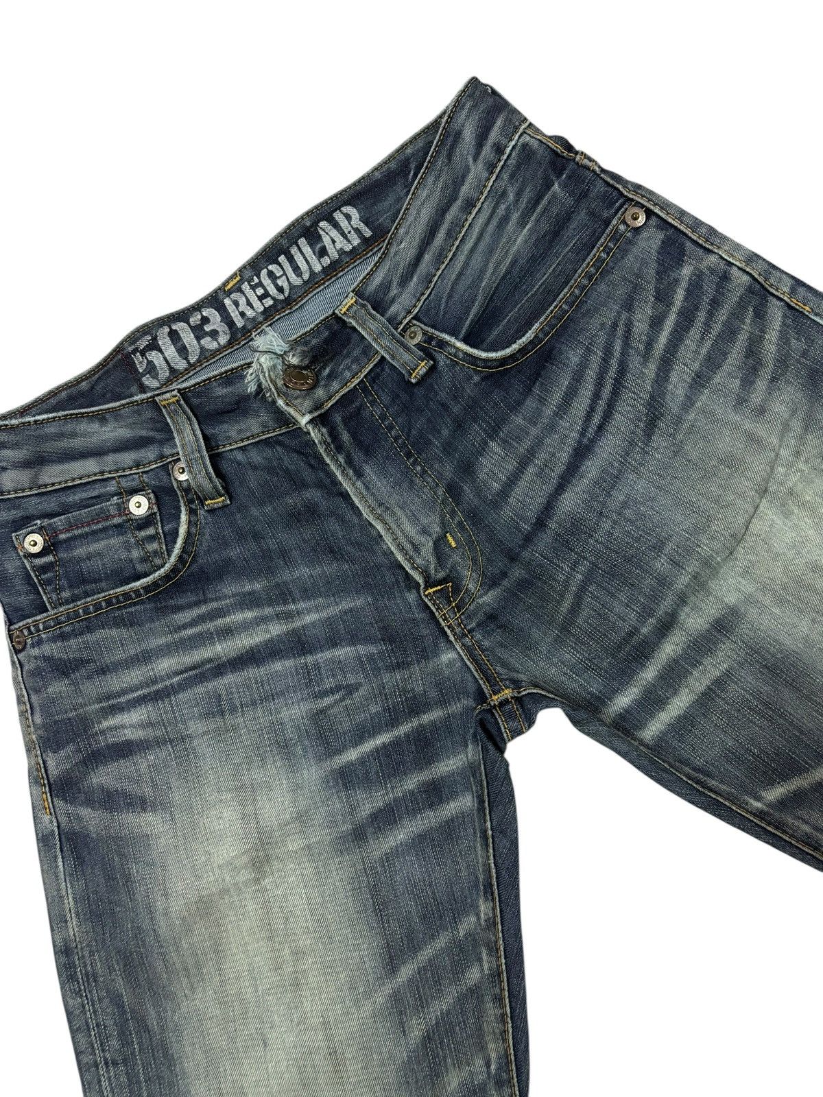 Edwin Vtg Edwin Blue Trip Japan 503 Distressed Jeans Size US 29 - 5 Thumbnail