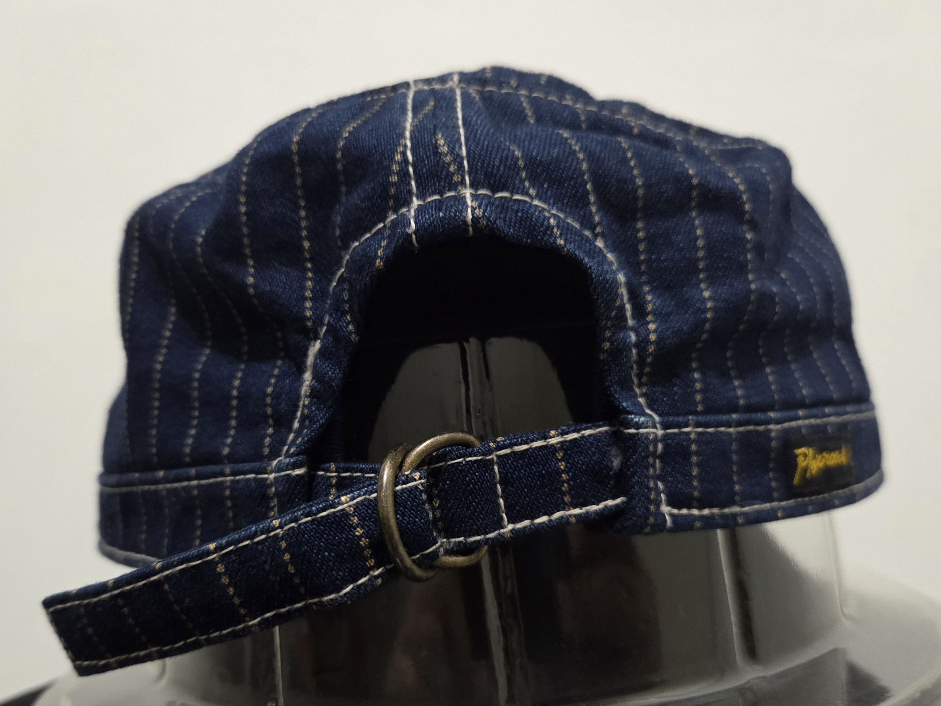 Pherrow's Vintage Pherrow's Indigo Wabash Stripe Work Cap Railroader Size ONE SIZE - 6 Thumbnail