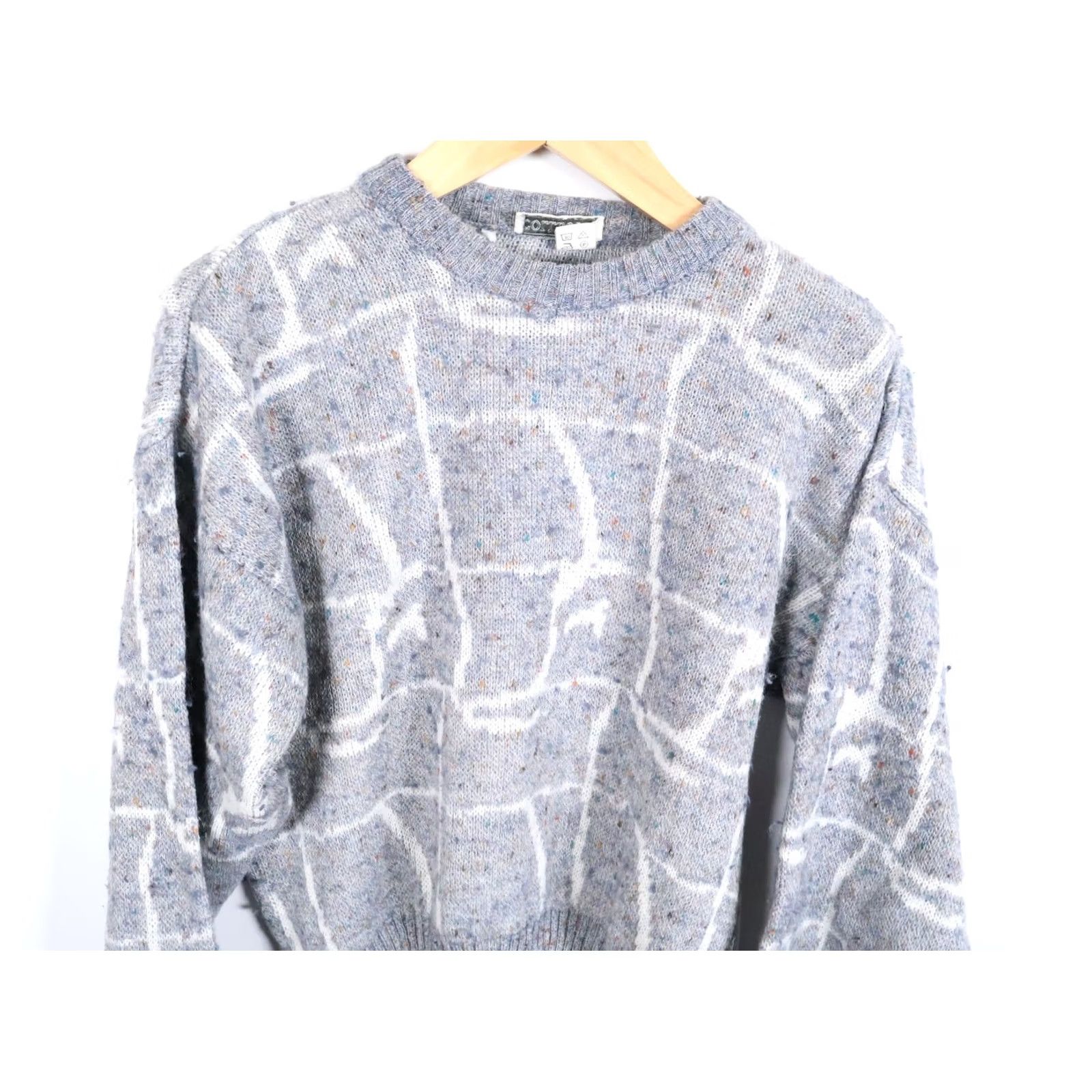 Vintage VINTAGE 80s Donegal Wool Blend Abstract Pattern Sweater Men Small Gray Italy Made Crew Neck Pullover Knit Vintage Mens Small Gray Abstract Pattern Size US S / EU 44-46 / 1 - 5 Thumbnail