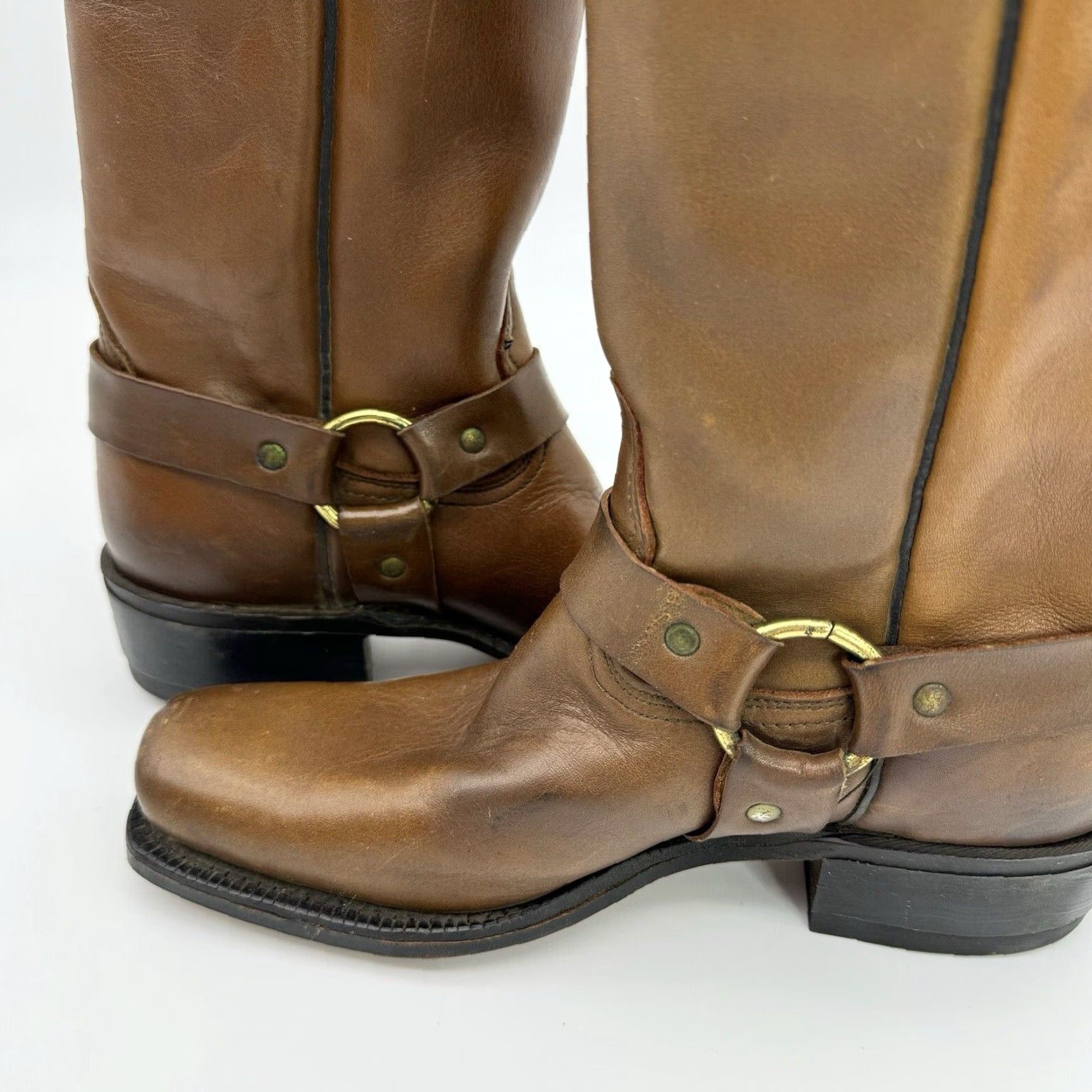 Vintage VINTAGE ACME DINGO 13" HARNESS BOOTS 6.5 D BROWN LEATHER COWBOY SQUARE TOE USA MADE Unisex Size US 7 / IT 37 - 7 Thumbnail