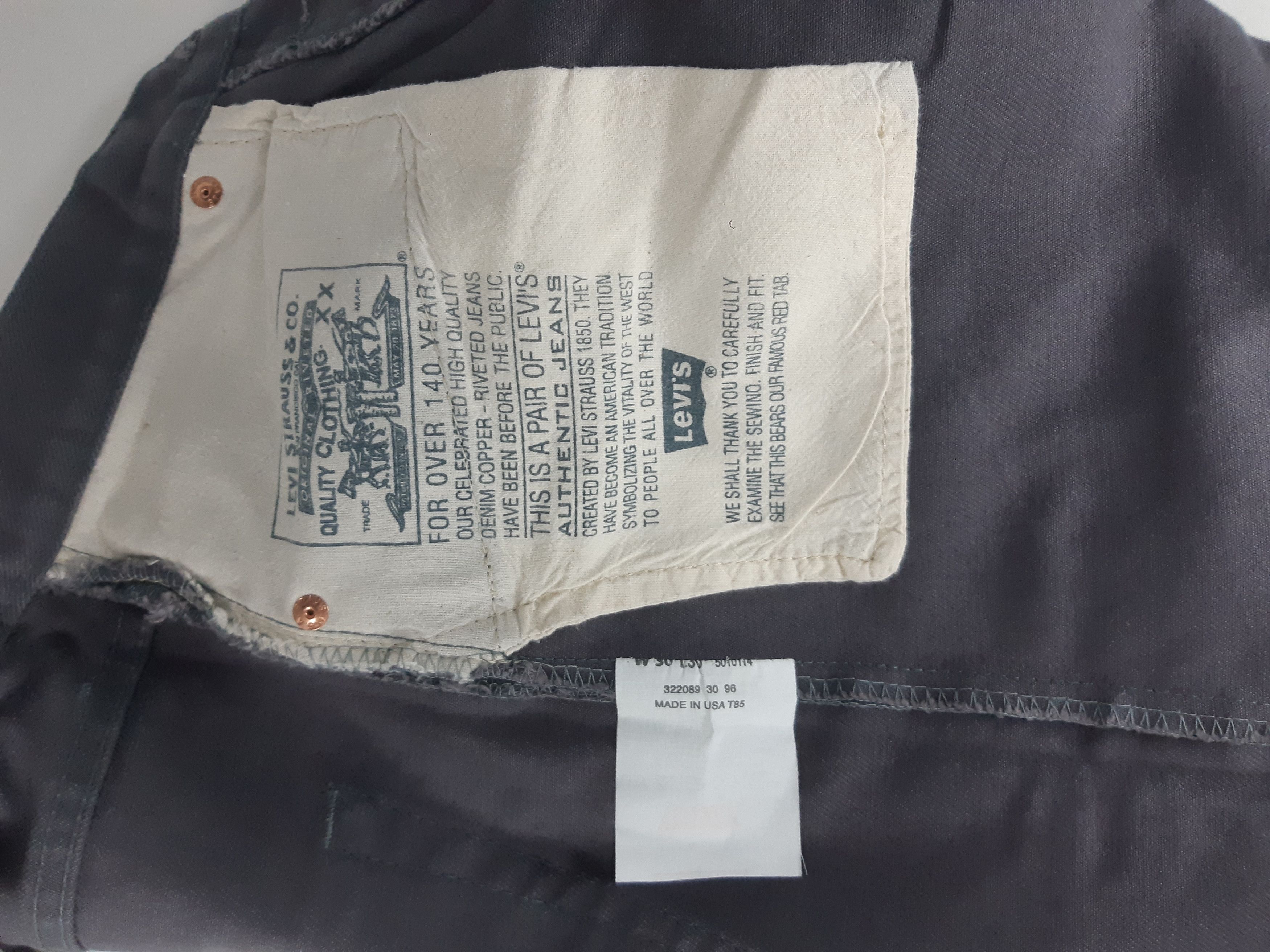 Levi's Vintage 90s LEVIS 501 Jeans USA size W30 L36 NWT Size 30" / US 8 / IT 44 - 6 Thumbnail