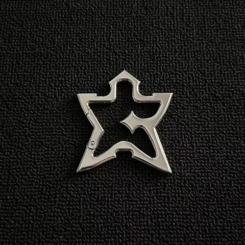 Jewelry 676Silver Star Shaped Metal Carabiner Keychain Accessory Size ONE SIZE - 8 Thumbnail
