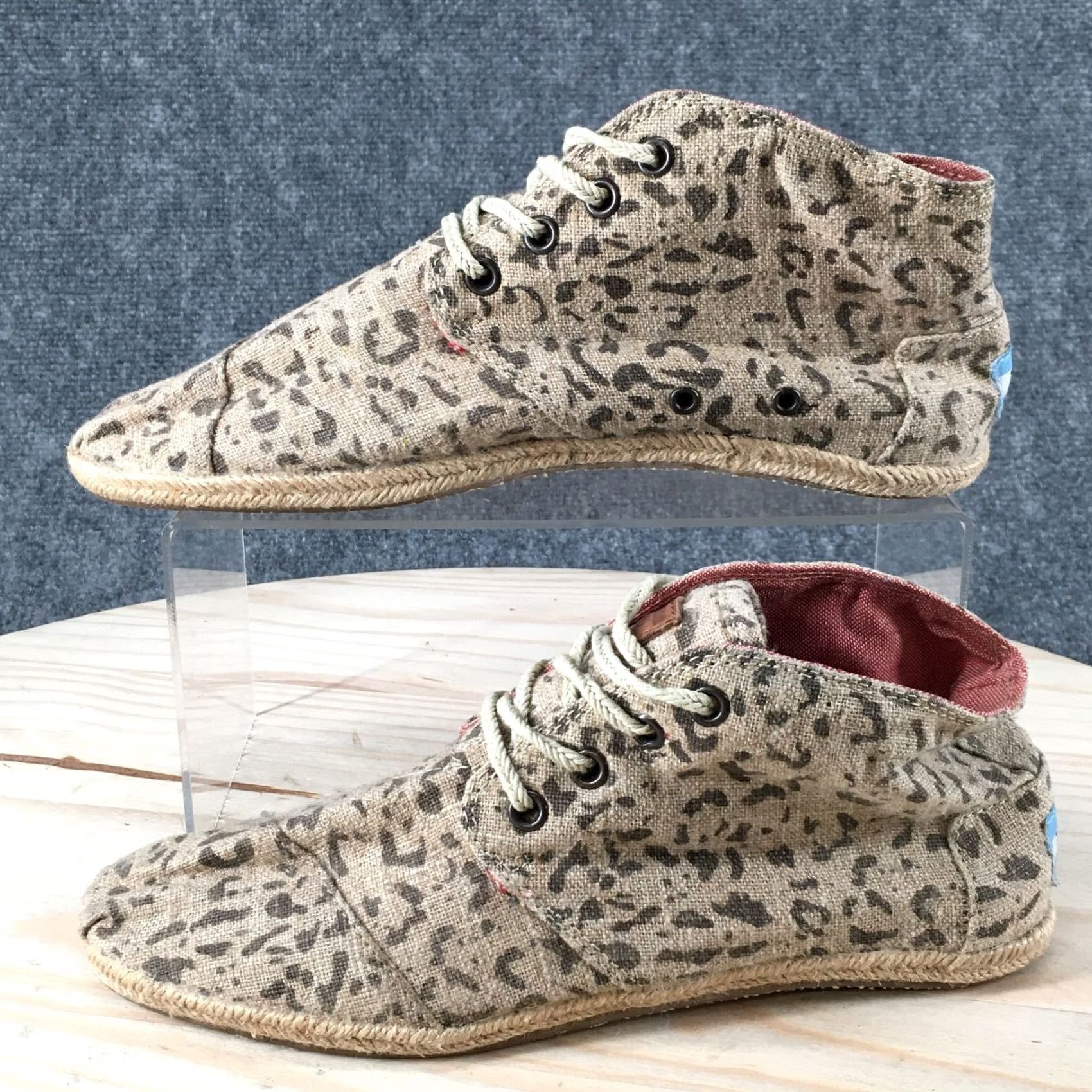 Toms Toms Boots Womens 8 Animal Print Espadrille Desert Bootie Brown Fabric Flats Size US 6 / IT 36 - 2 Thumbnail