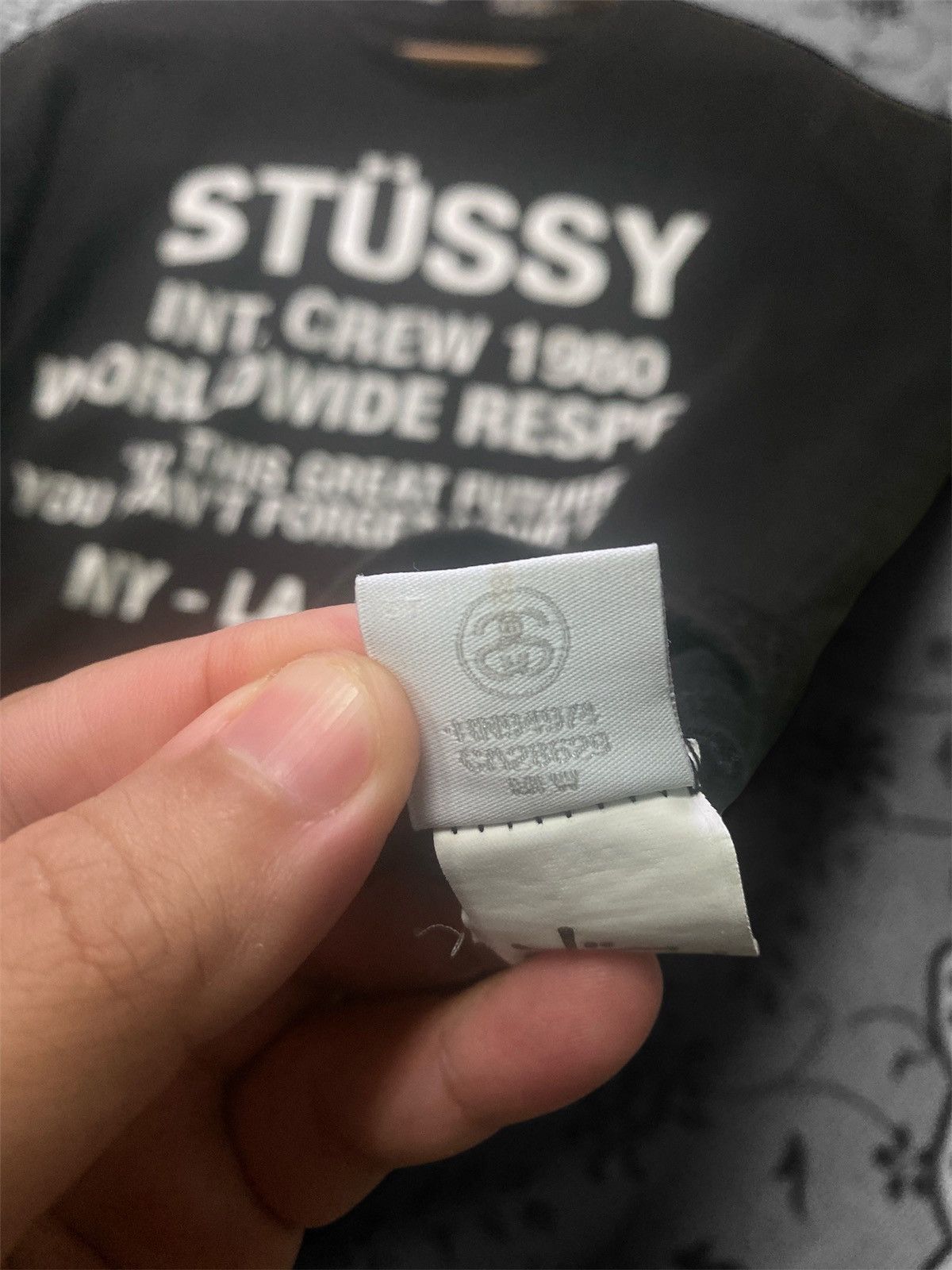 Stussy × Vintage STUSSY BLACK SKATE WHITE CREW WORLDWIDE REDPECT T-SHIRT🔥 Size US M / EU 48-50 / 2 - 17 Thumbnail