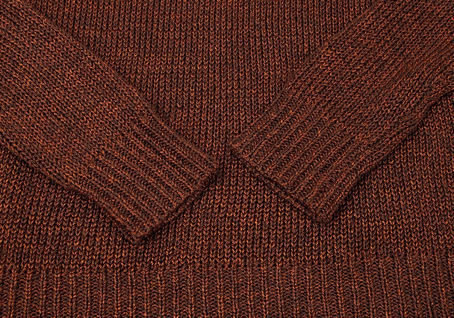 Dries Van Noten Linen Raglan Sleeve Knit Sweater in Orange-Brown Size S Size US S / EU 44-46 / 1 - 6 Thumbnail