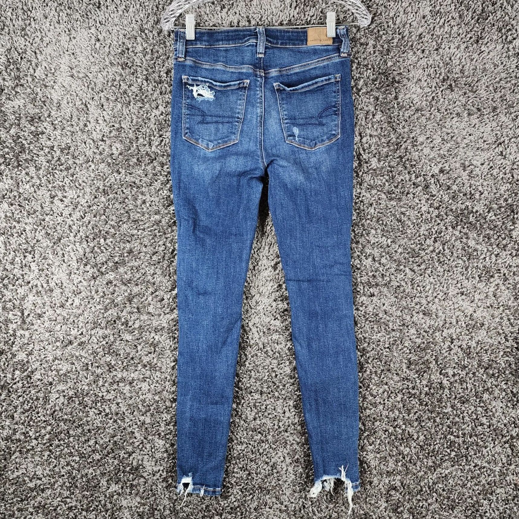 American Eagle Outfitters VINTAGE American Eagle Womens Jeggings Size 2 Blue High Rise Distressed Stretch Jeans Size 26" / US 2 / IT 38 - 6 Thumbnail