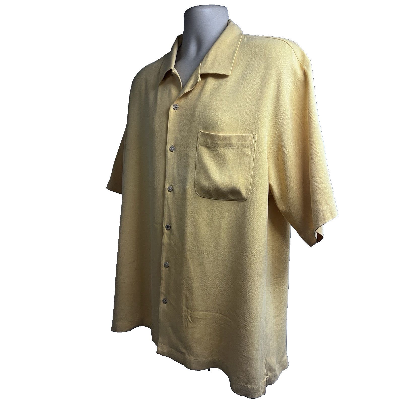 Tommy Bahama Tommy Bahama Yellow Silk Embroidered Button Up Camp Shirt L Size US L / EU 52-54 / 3 - 3 Thumbnail