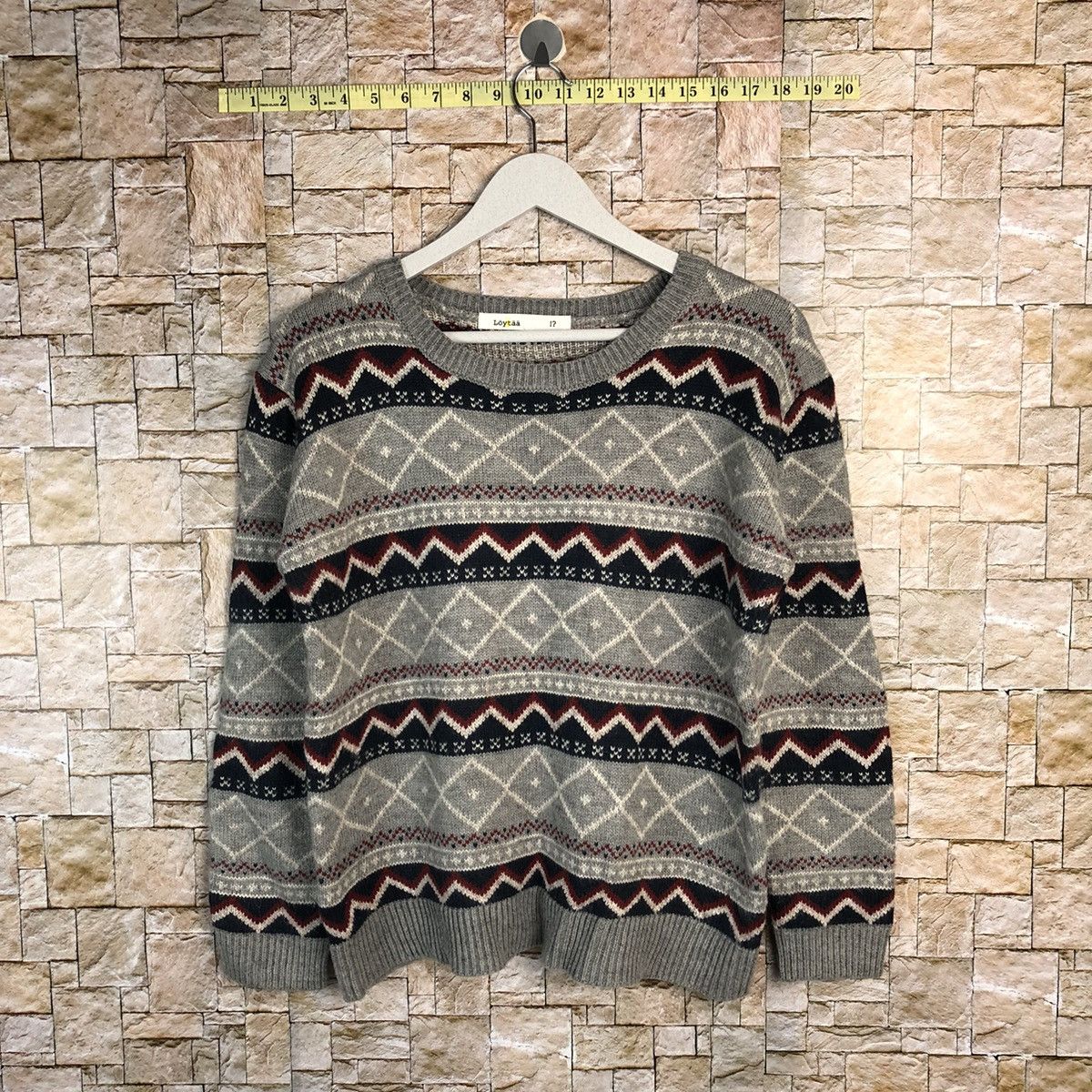 Homespun Knitwear DL Loy Taa Grey art vintage Knitwear #A262 Size US S / EU 44-46 / 1 - 1 Thumbnail